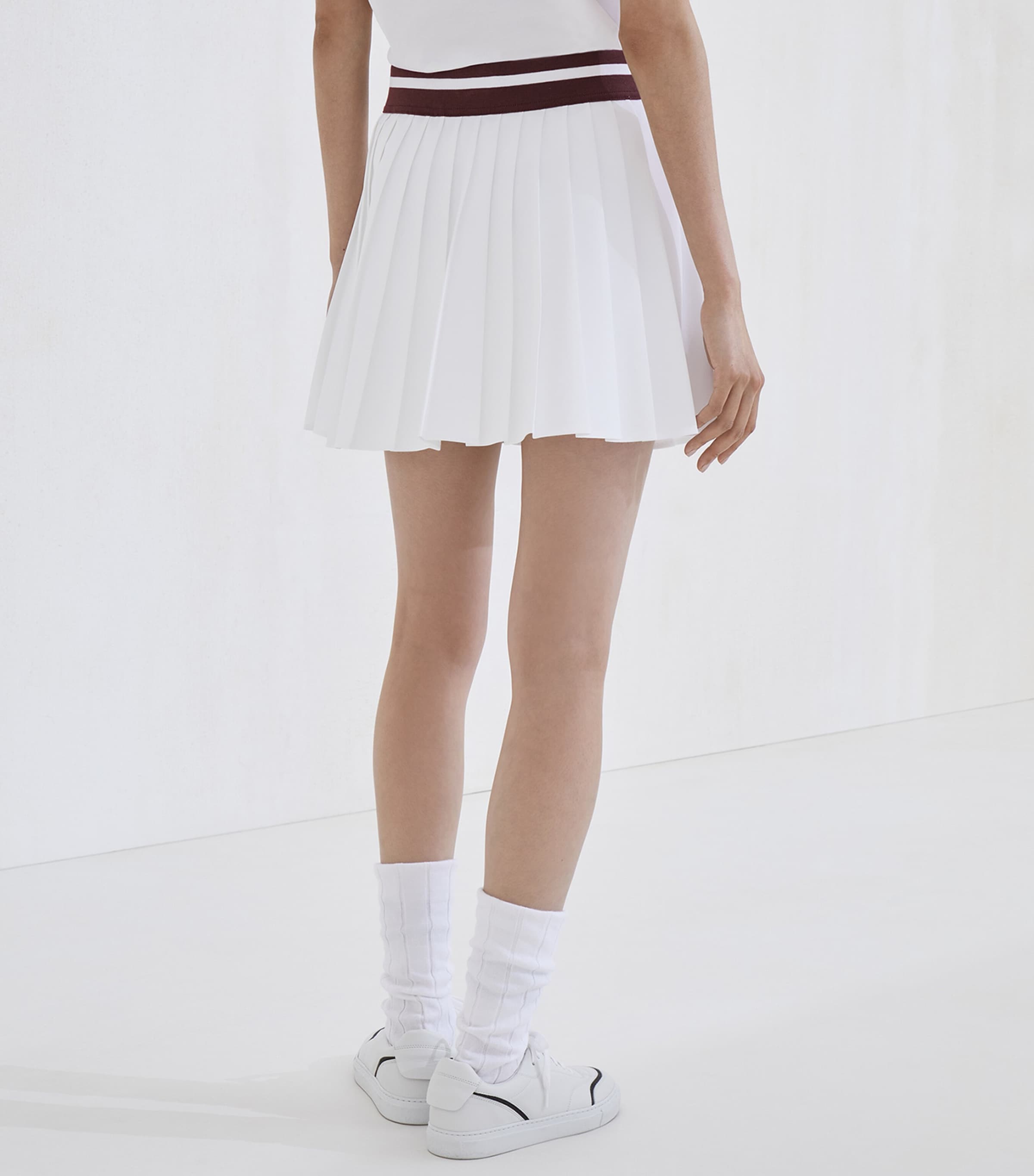 Techno Poplin Pleated Mini Skirt CKJ63 Image 3