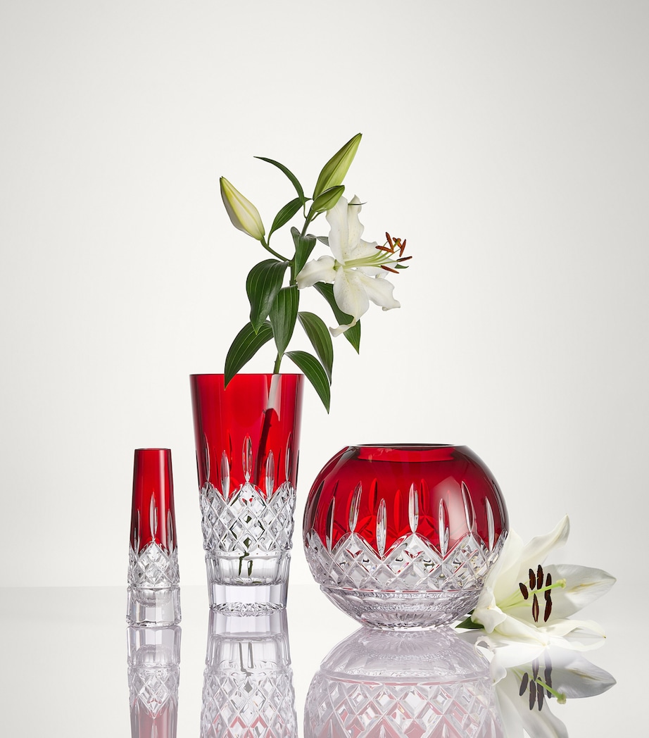 Crystal Lismore Red Rose Bowl (20cm) RED Image 6