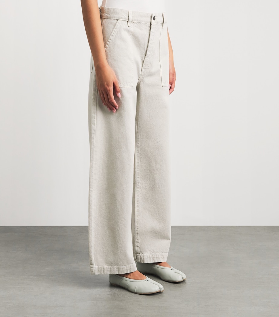 FRAME Womens The Bow Cargo Trousers Flax Image 4