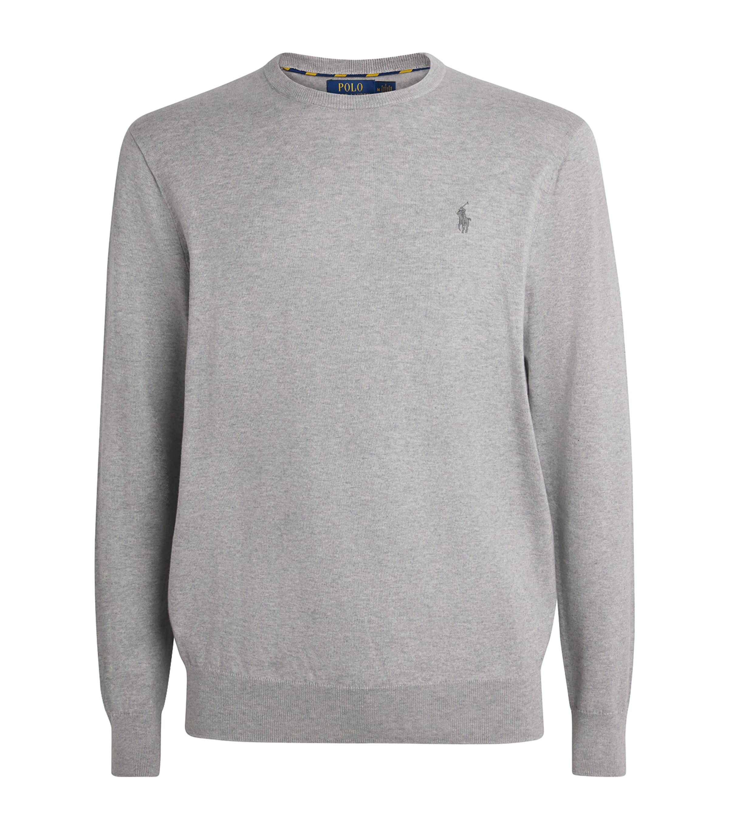 Polo Ralph Lauren Mens Pima Cotton Polo Pony Sweater Andover Grey Heather Image 1