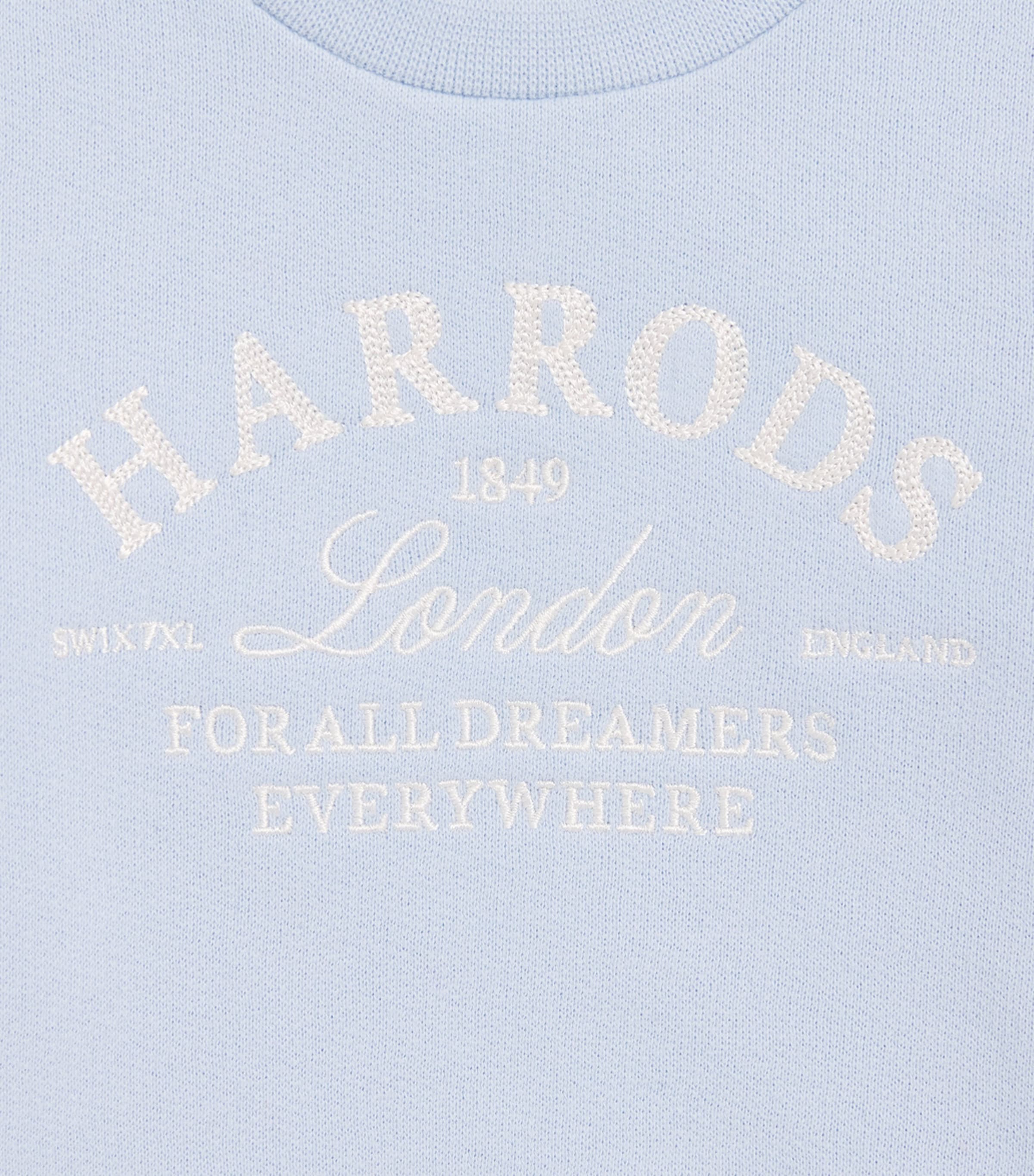 Harrods Cotton Logo Sweatshirt (0-18 Months) Blue Image 3