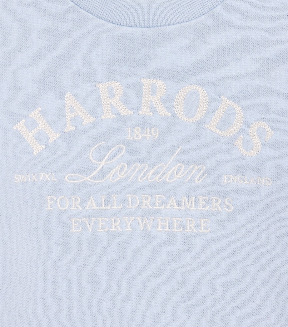 Harrods Cotton Logo Sweatshirt (0-18 Months) Blue Image 3