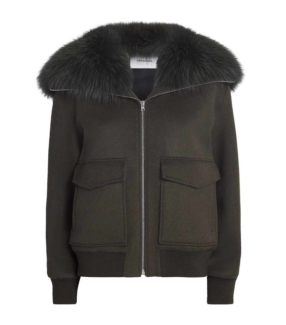 Wool-Cashmere Fur-Trim Jacket A2108 Image 1