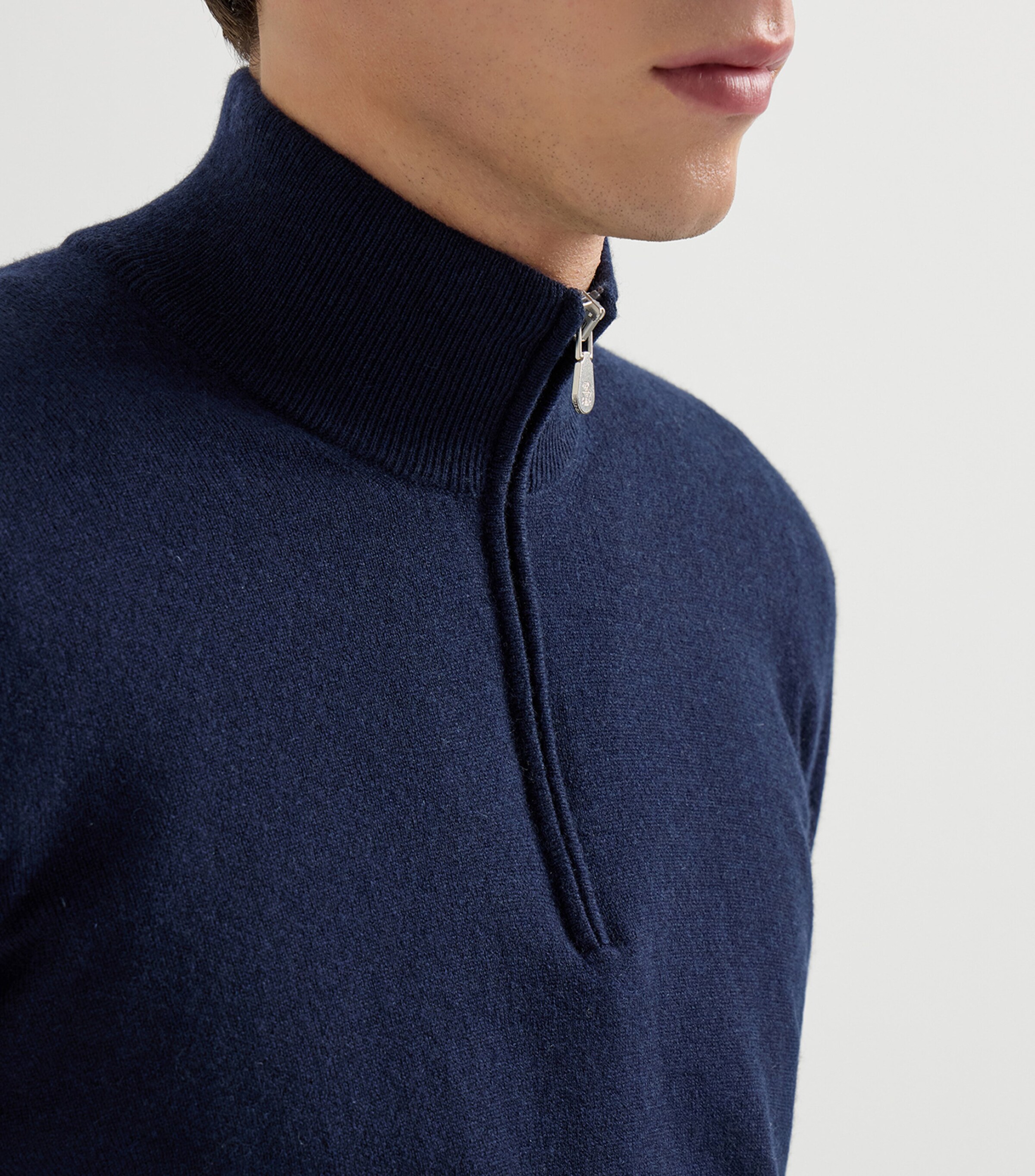 Brunello Cucinelli Mens Cashmere Quarter-Zip Sweater Image 6