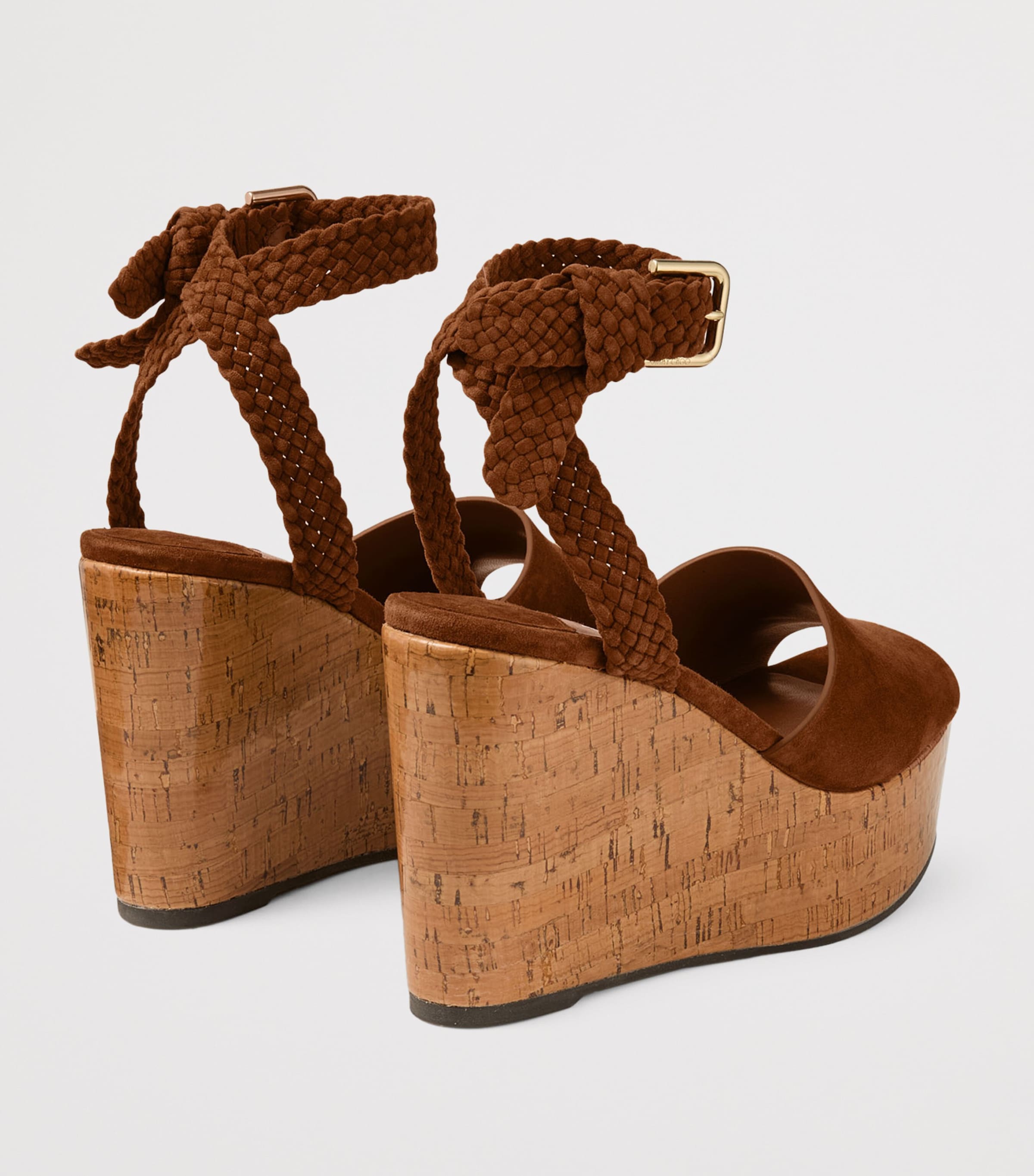Jimmy Choo Jori 100 Suede Wedge Sandals Tan/toasty Image 5