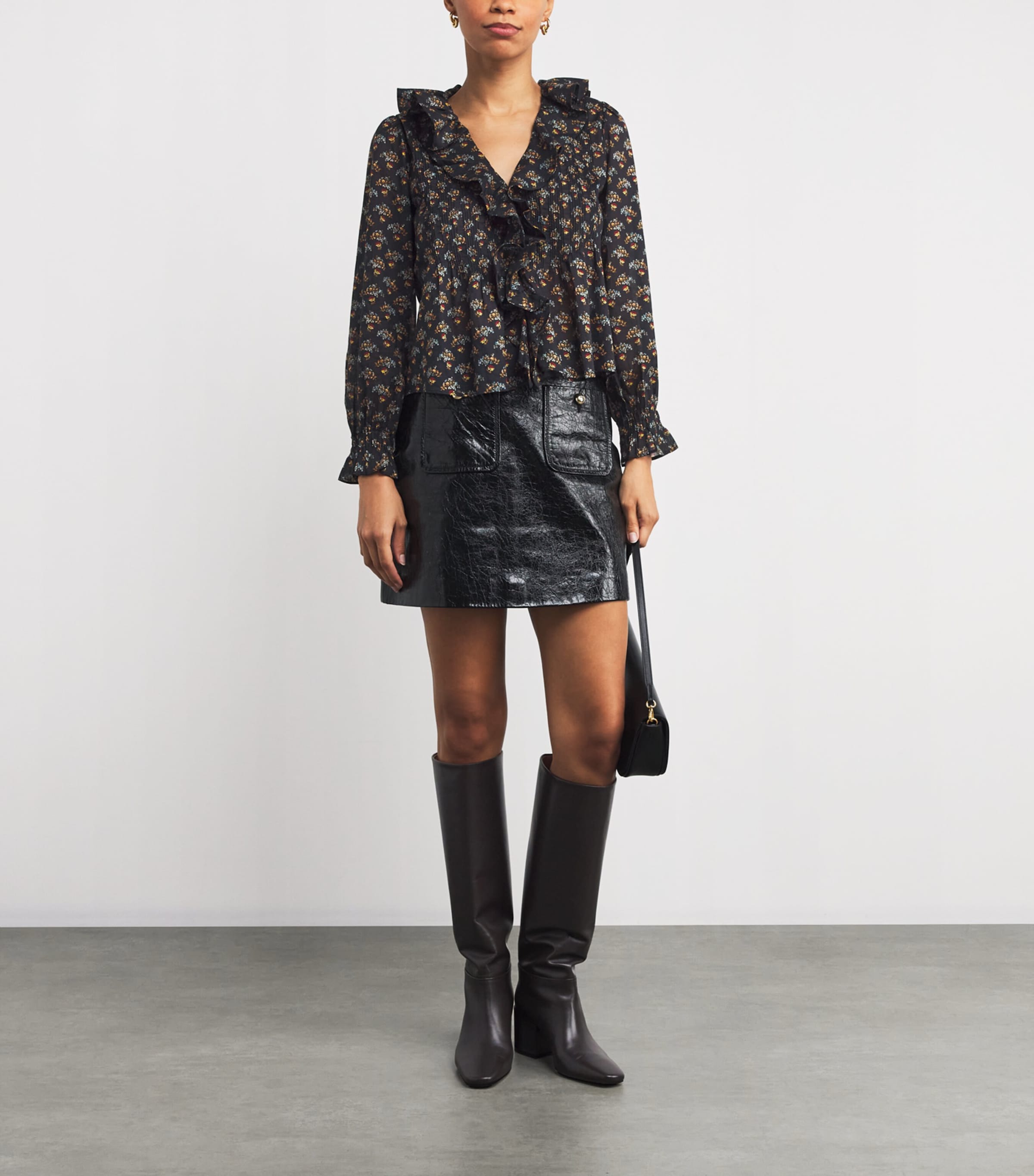 Organic Cotton Voile Ruffled Hardy Blouse DELPHINIUM FLORAL Image 2