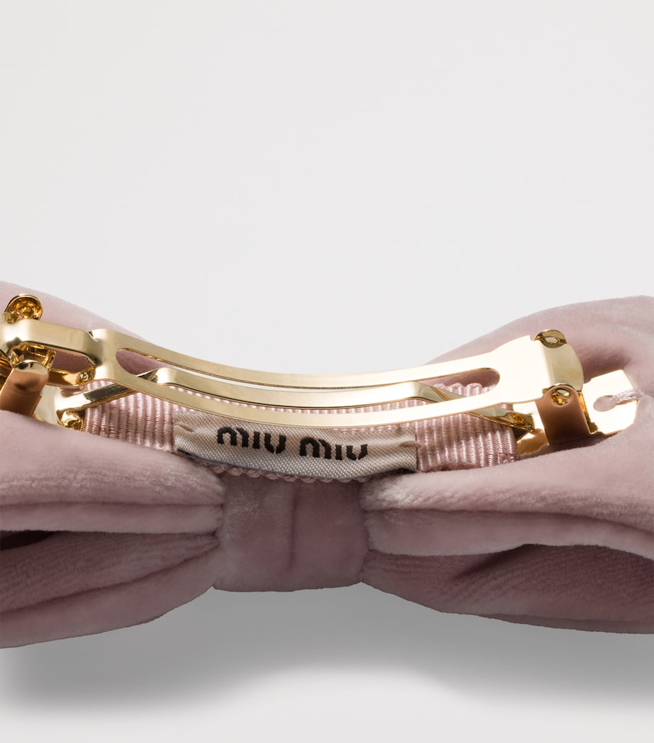 Velvet Bow Hair Clip F0E18 Image 2