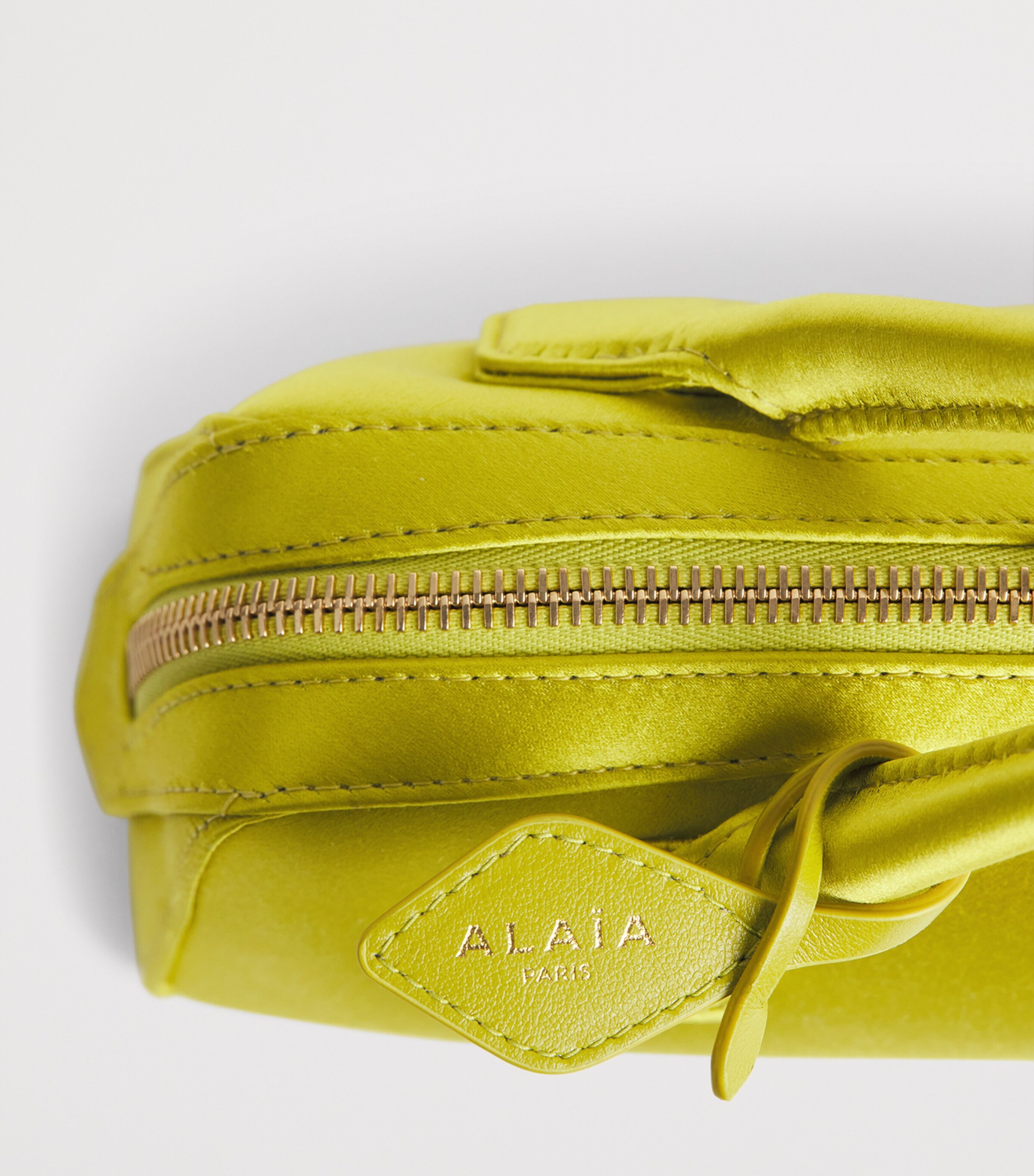 Alaïa Satin Le Teckel Top-Handle Bag Lime Image 5