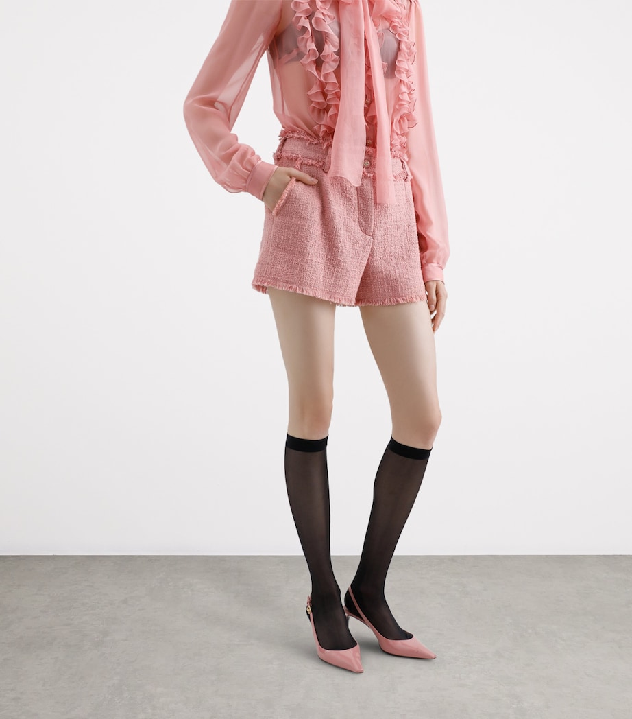 Dolce&Gabbana Womens Tweed Shorts Powder Pink Image 4