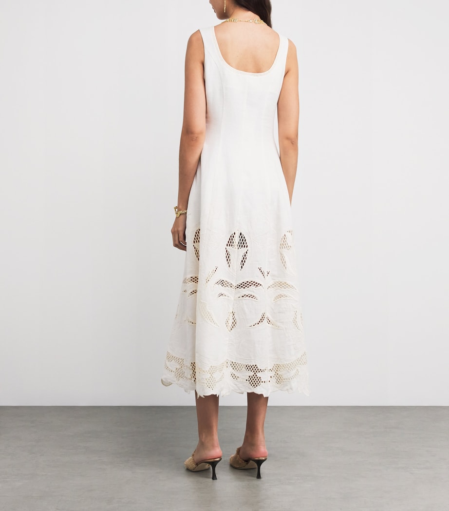 Linen Mila Midi Dress OFFWHITE Image 3
