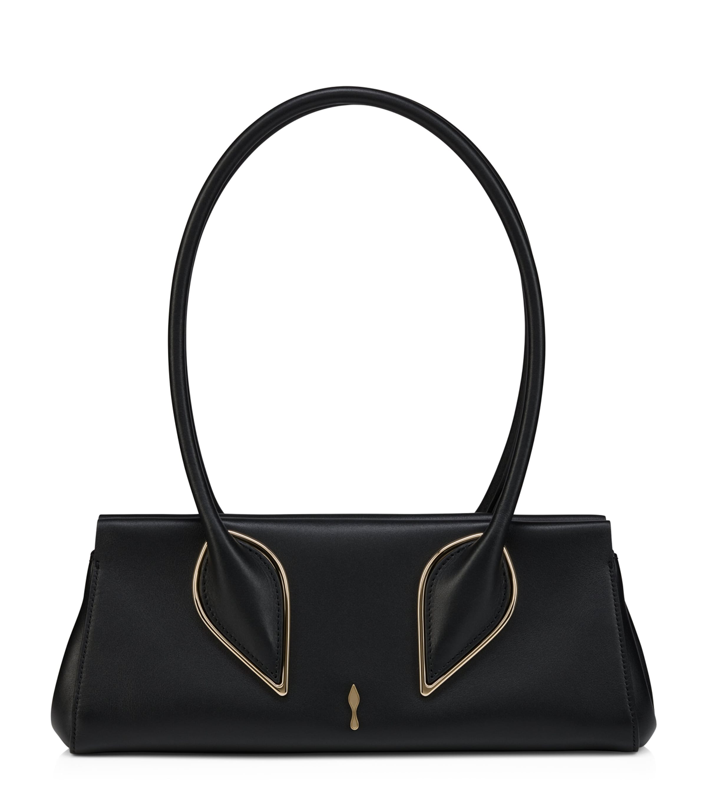 Christian Louboutin Venus Leather Baguette Shoulder Bag In Black