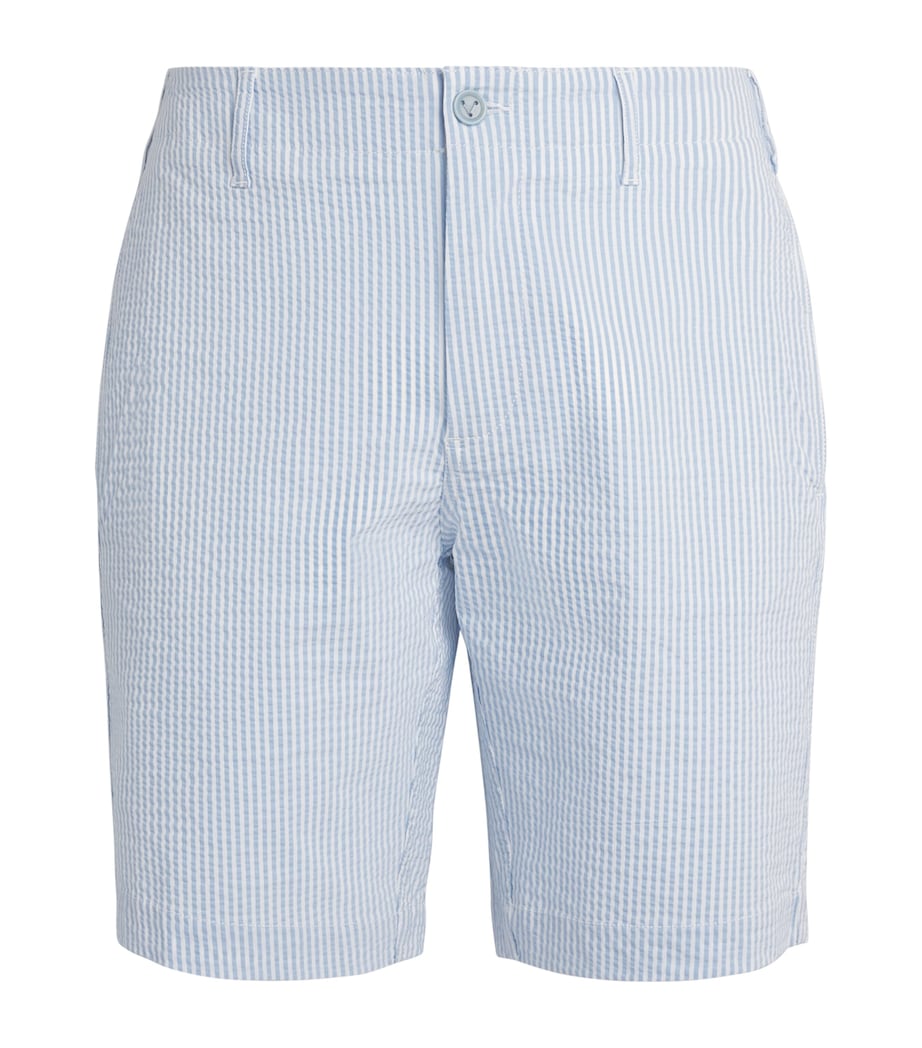Vilebrequin Mens Seersucker Stripe Bermuda Shorts Cloudy Image 1