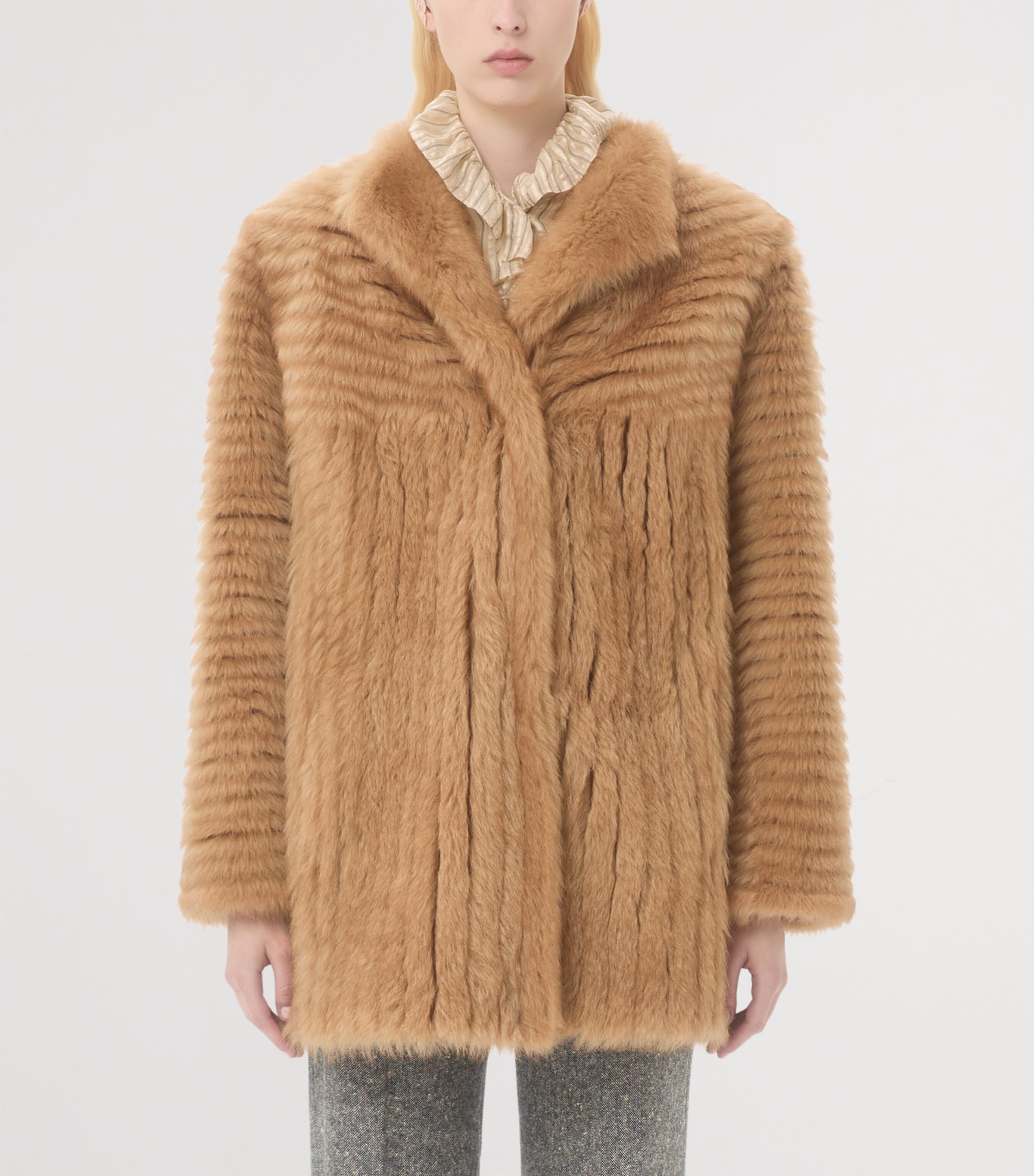 Valentino Brown Goat Fur Jacket | Harrods US