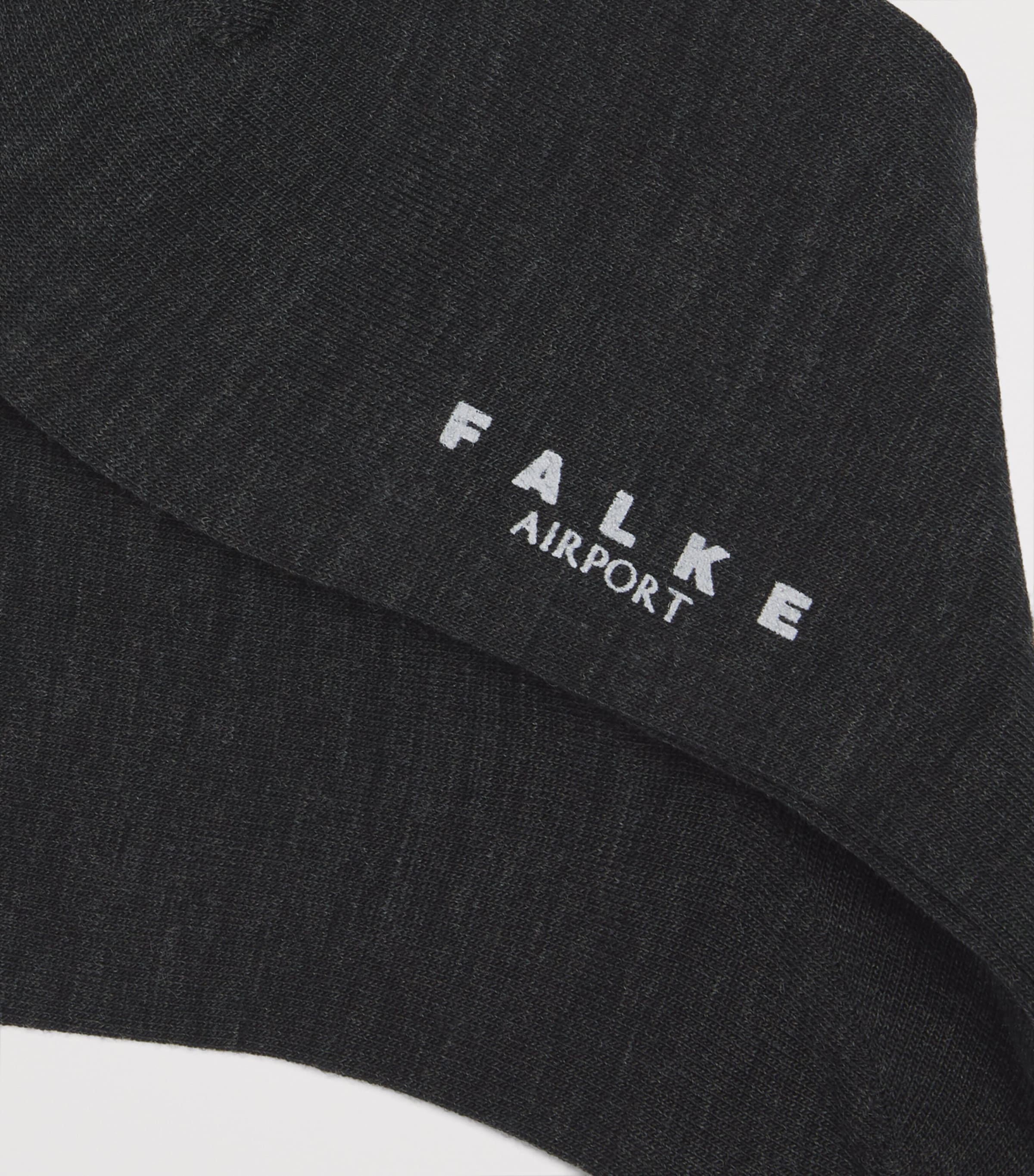 Falke Mens Virgin Wool-Blend Airport Socks Anthra Mel Image 2