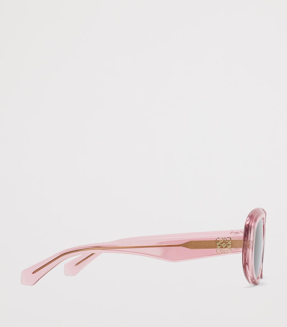 LOEWE Rectangular Steps Sunglasses Transparent Pink Image 3
