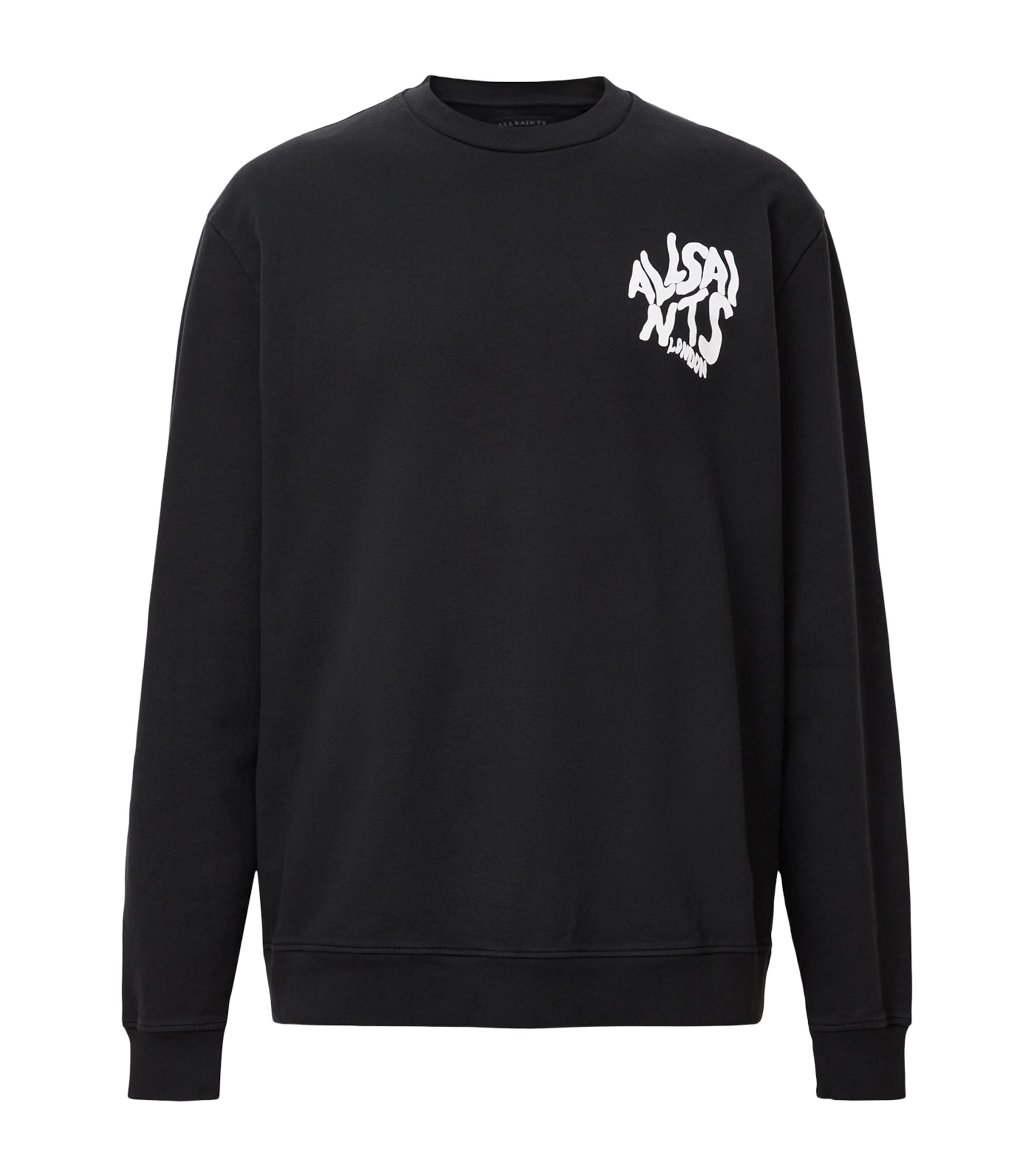 Shop Allsaints Organic Cotton Orlando Sweatshirt In Black