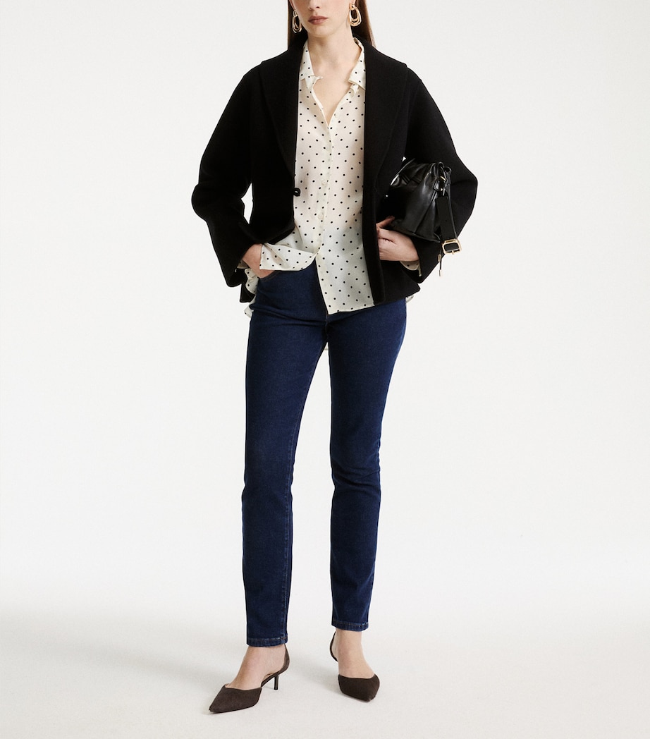 Marella Womens Virgin Wool-Blend Coat Black Image 2
