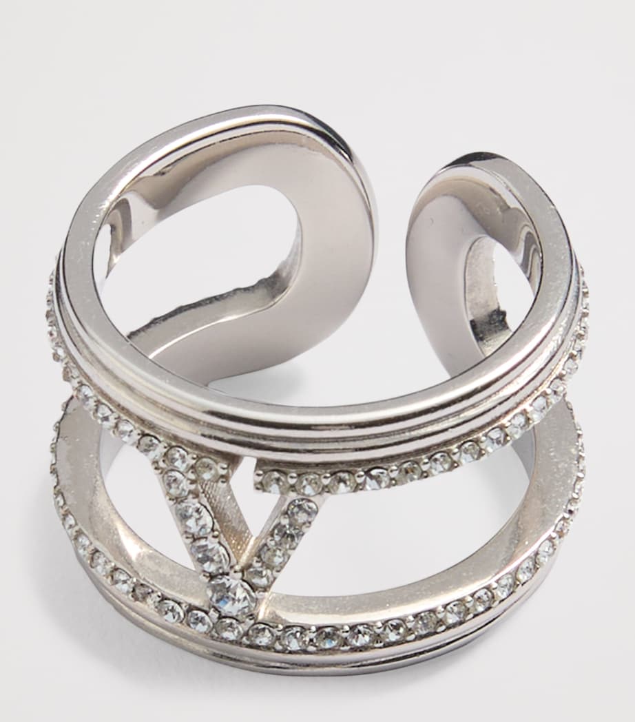 Embellished VLogo Ring DFH Image 4