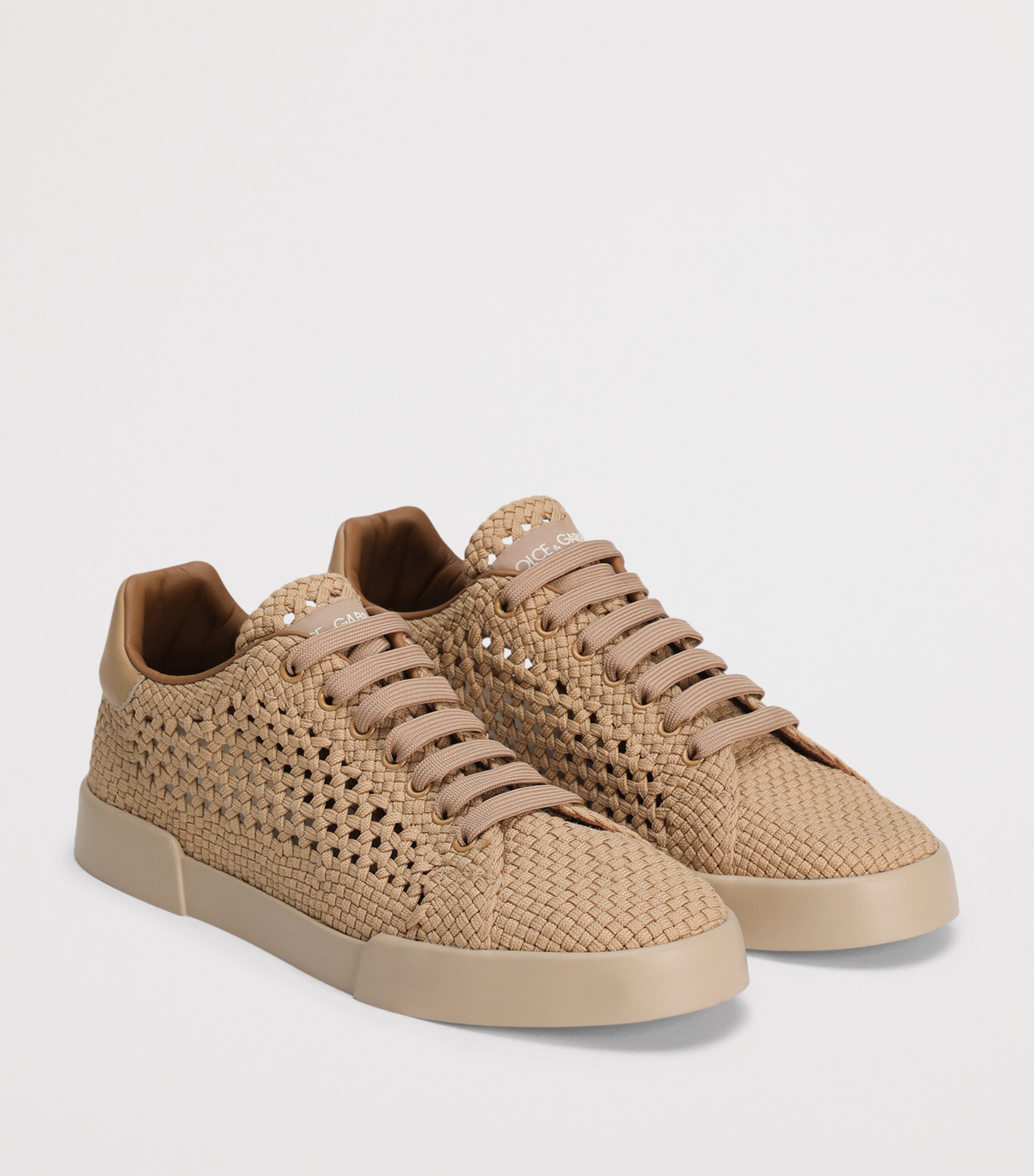 Dolce&Gabbana Woven Portofino Sneakers Beige/beige Image 2