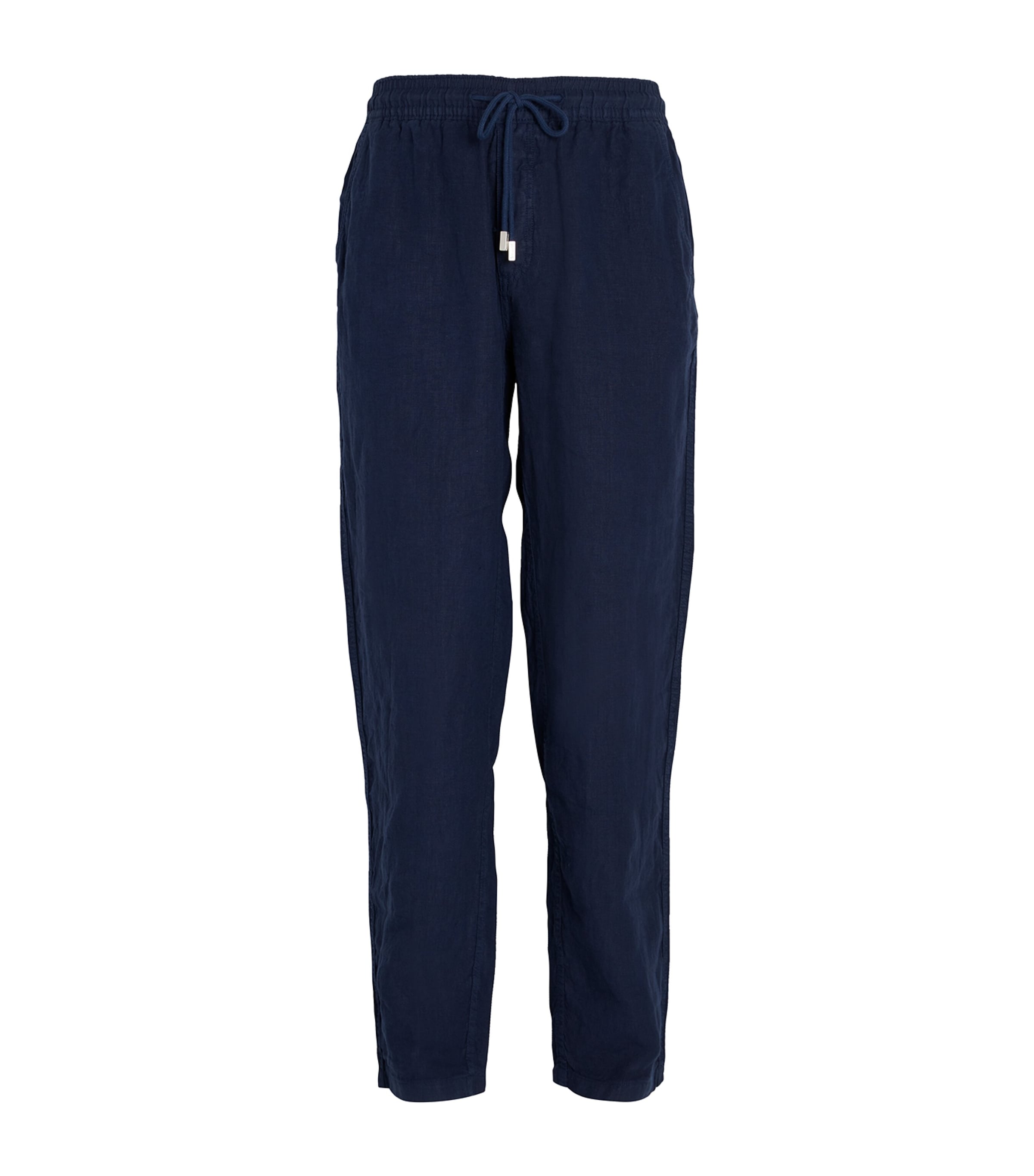 Shop Vilebrequin Linen Pacha Drawstring Trousers In Navy