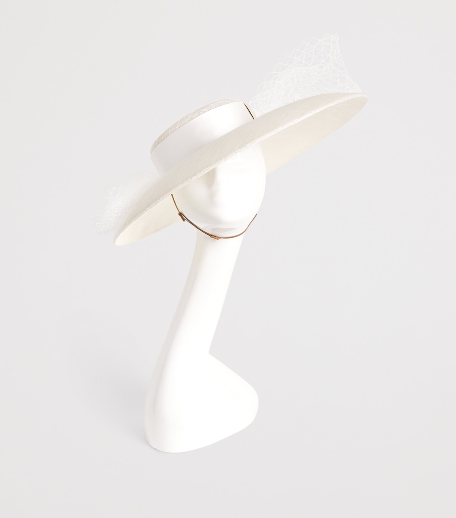 EMILY-LONDON Deconstructed-Veil Hat White Image 2