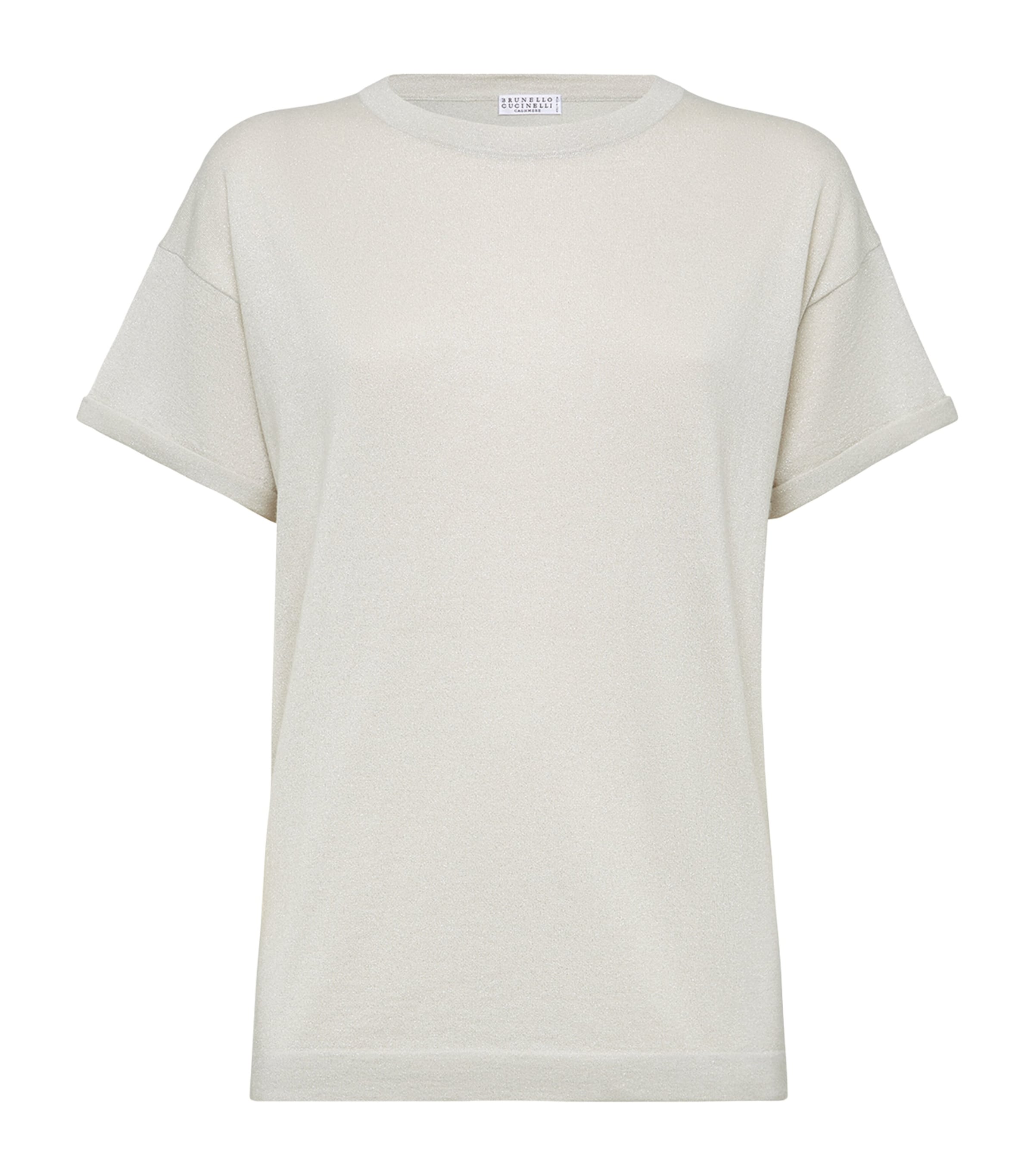 Brunello Cucinelli Cashmere And Silk Lightweight Sweater In White
