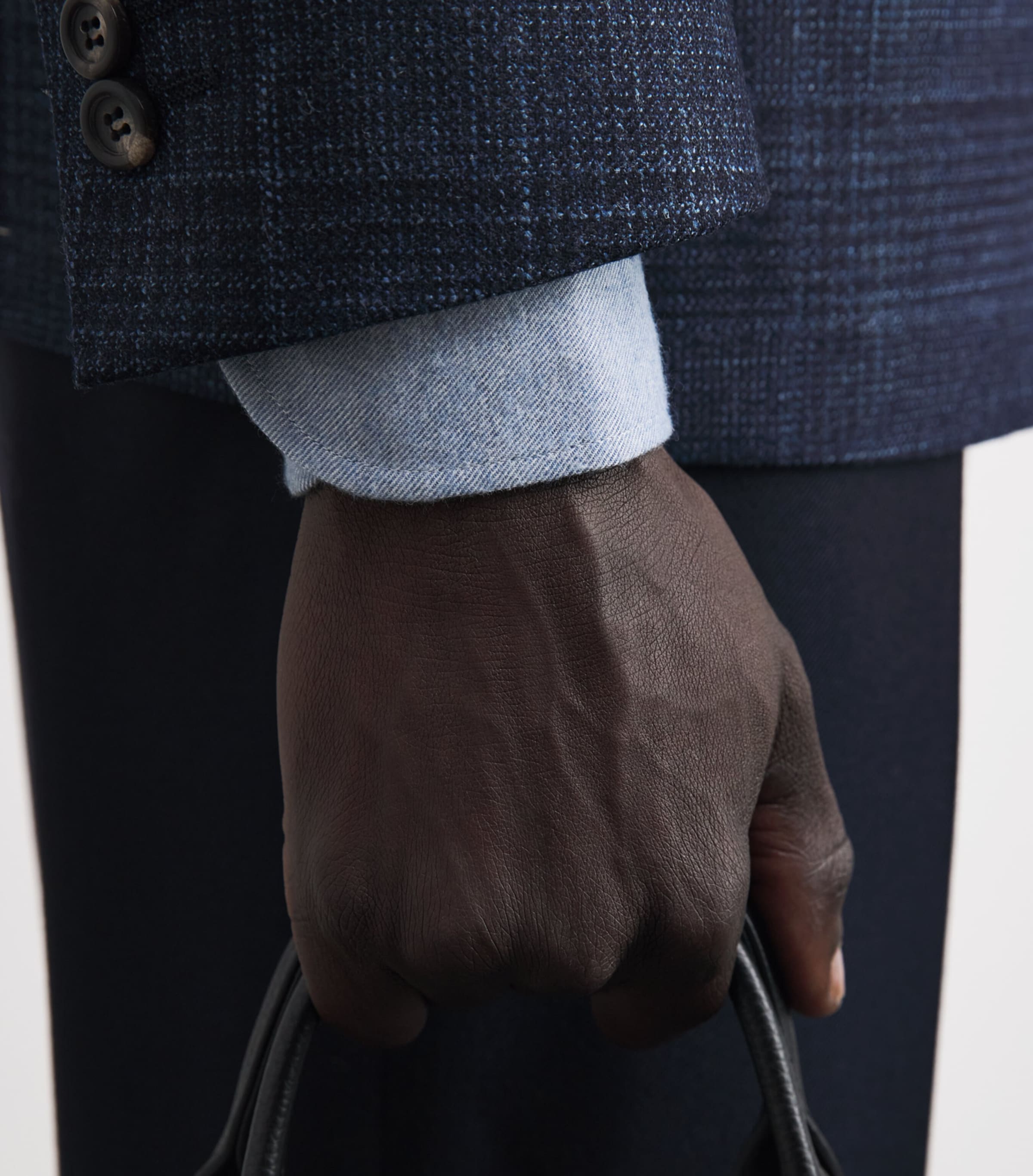 Corneliani Mens Cotton-Cashmere Shirt Drk Ceruole Ble Image 3