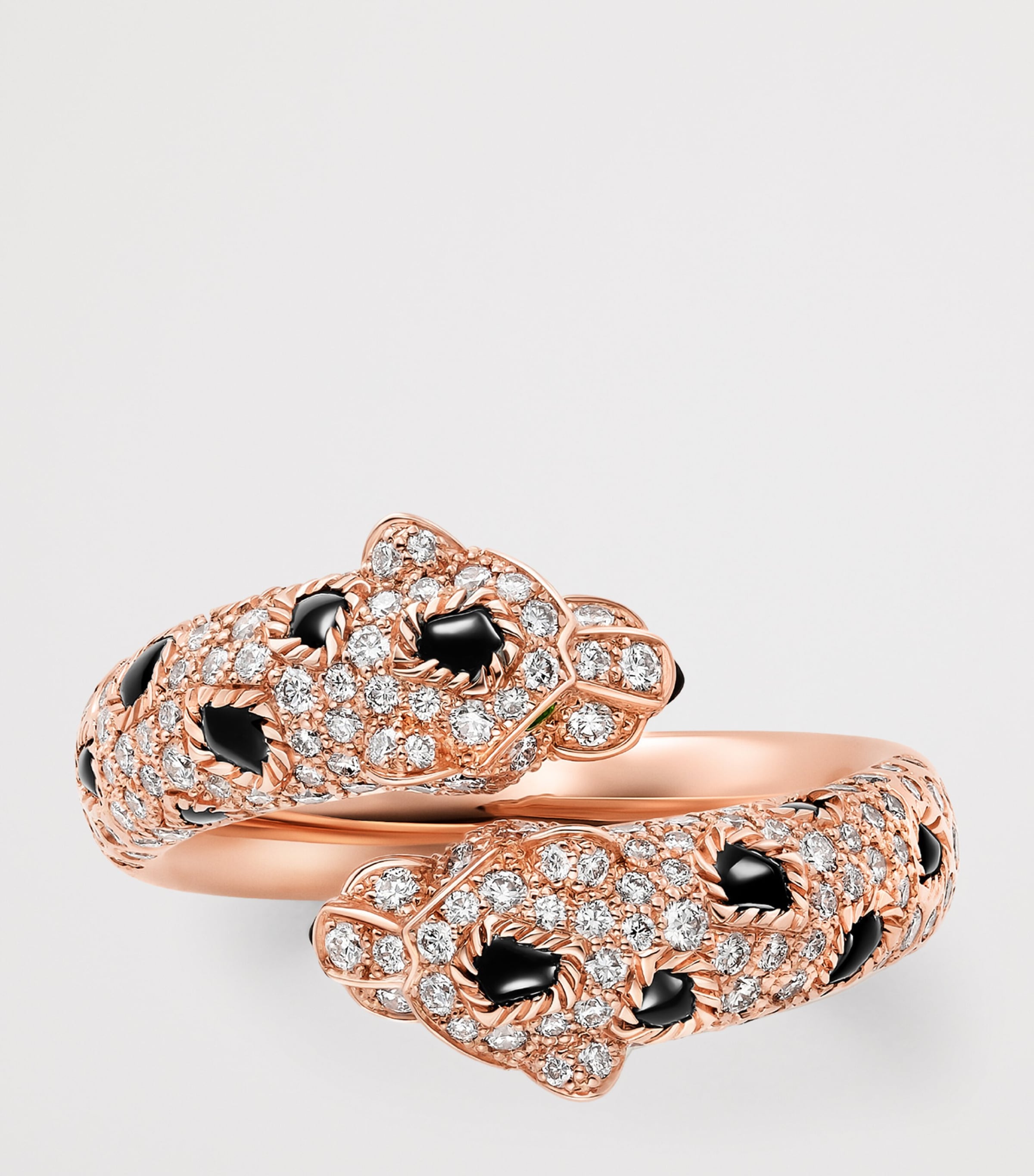 Rose Gold, Diamond, Emerald and Onyx Panthère de Cartier Ring ROSE GOLD Image 2