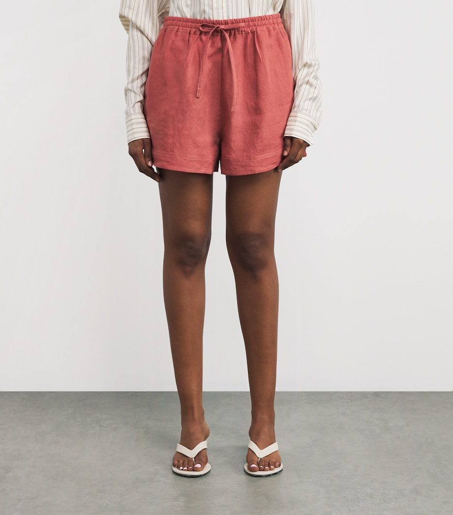 Organic Linen Tabal Shorts PINK Image 3