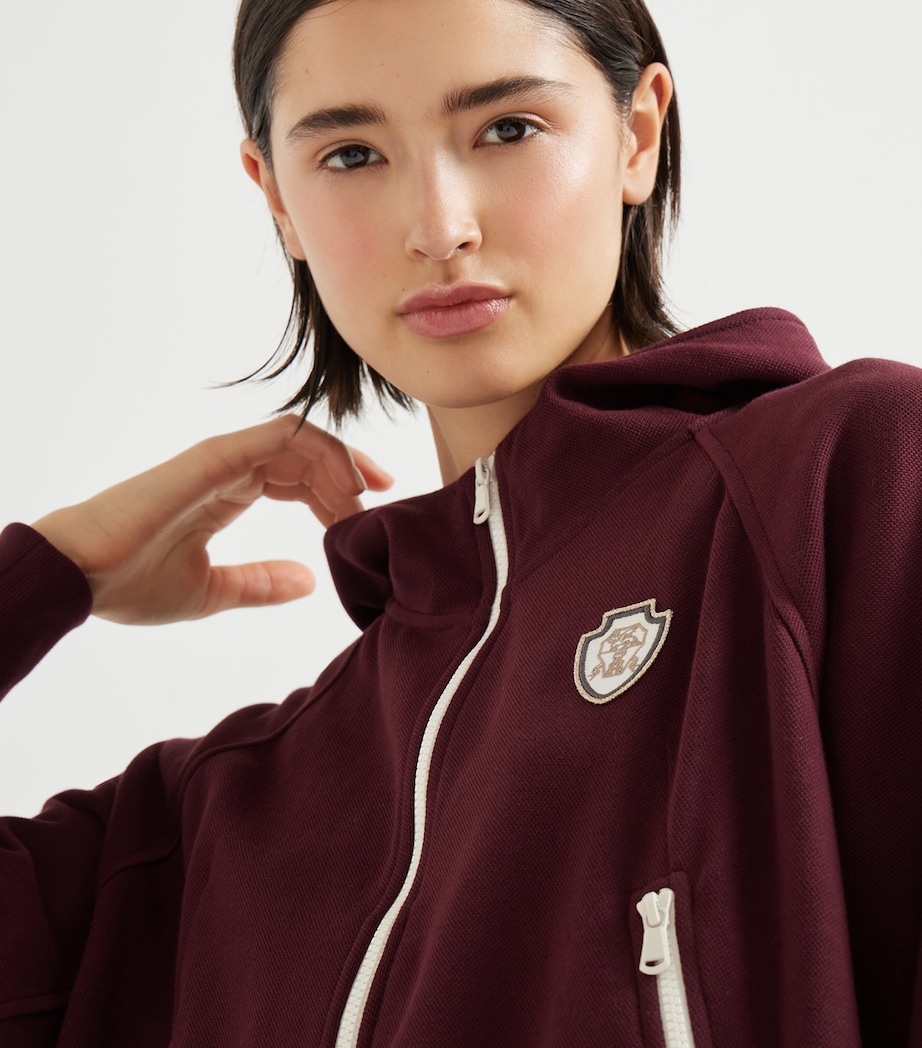 Techno Cotton Piqué Zip-Up Hoodie C9663 Image 2