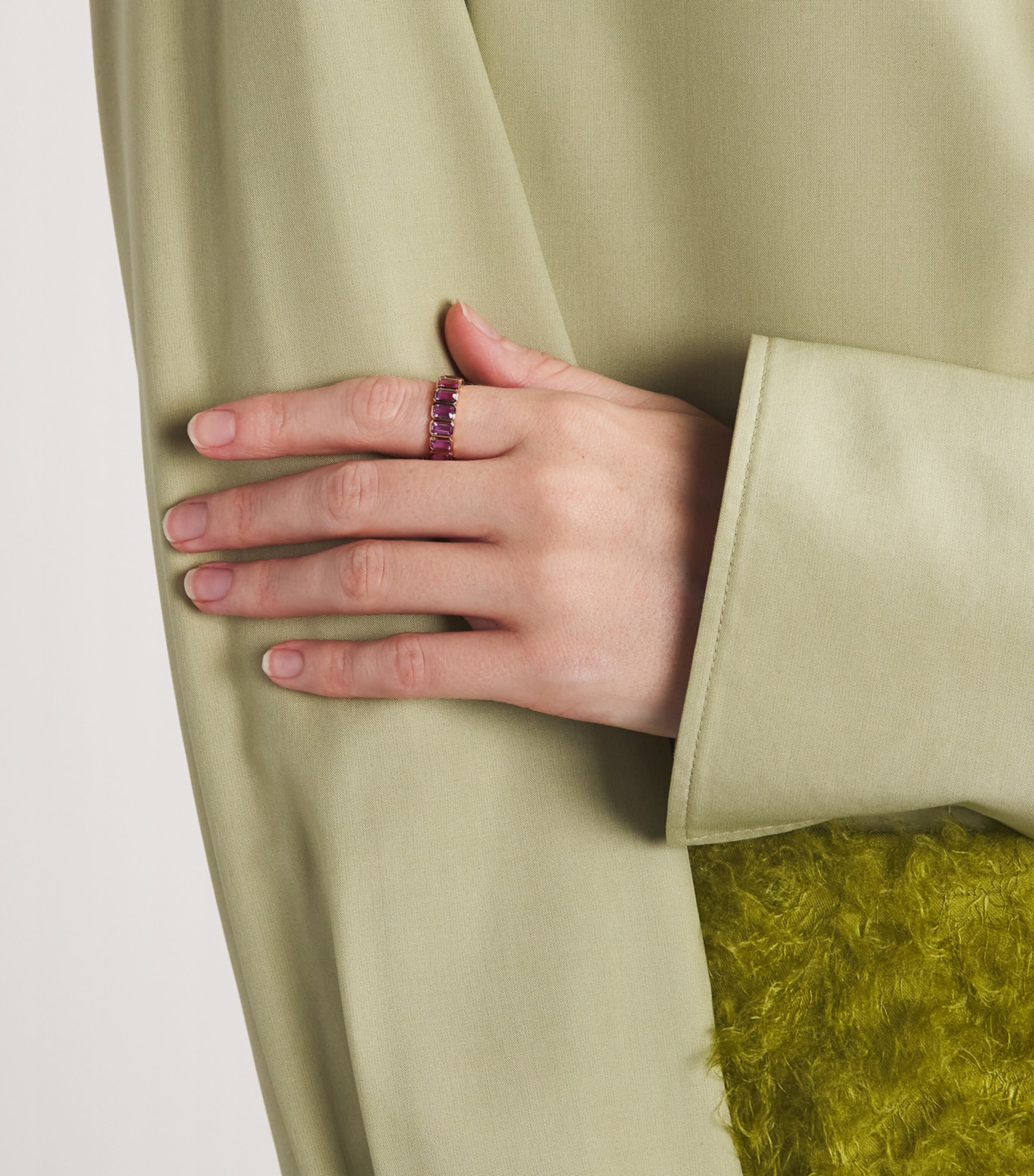 Rose Gold and Pink Sapphire Bezel Ring ROSE GOLD Image 2