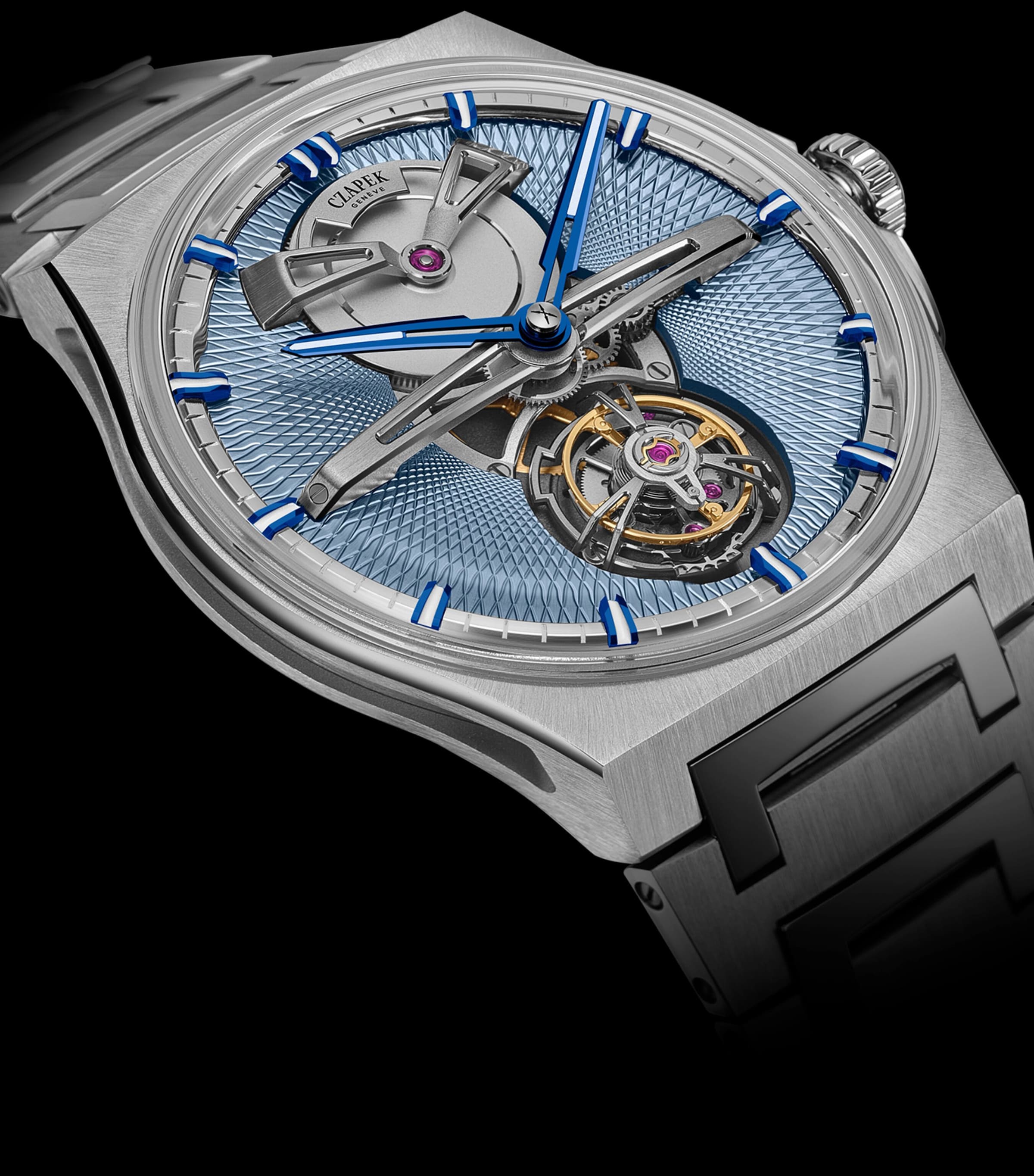 Czapek Stainless Steel Antarctique Tourbillon Watch 40mm Blue Image 2