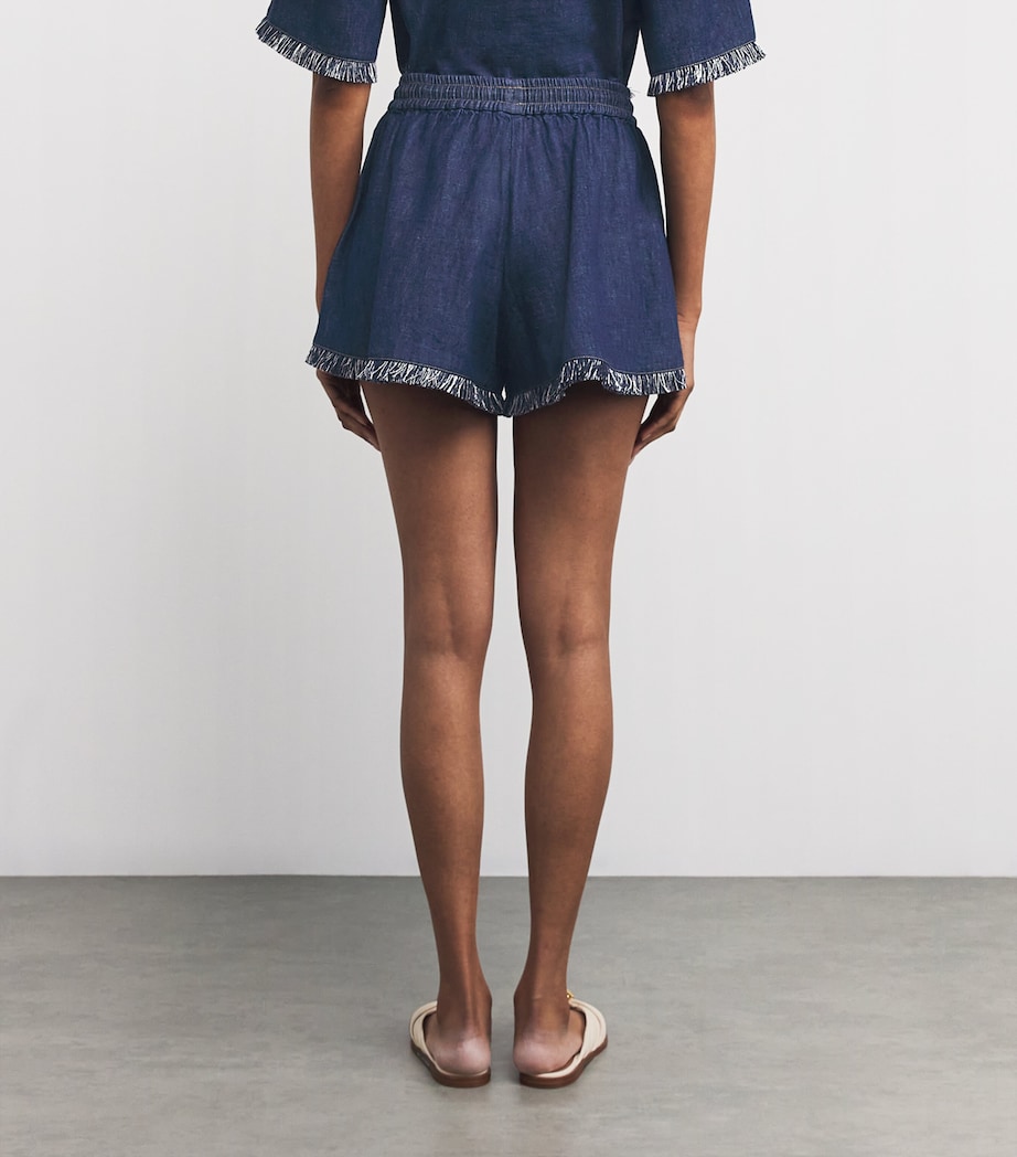 Zimmermann Womens Denim Rhiannon Shorts Aln/atlantic Image 4