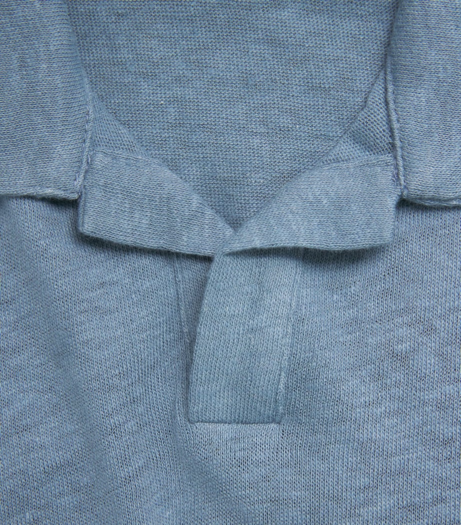 Linen-Cotton Jersey Shelton Polo Shirt FJORD VALLEY Image 5