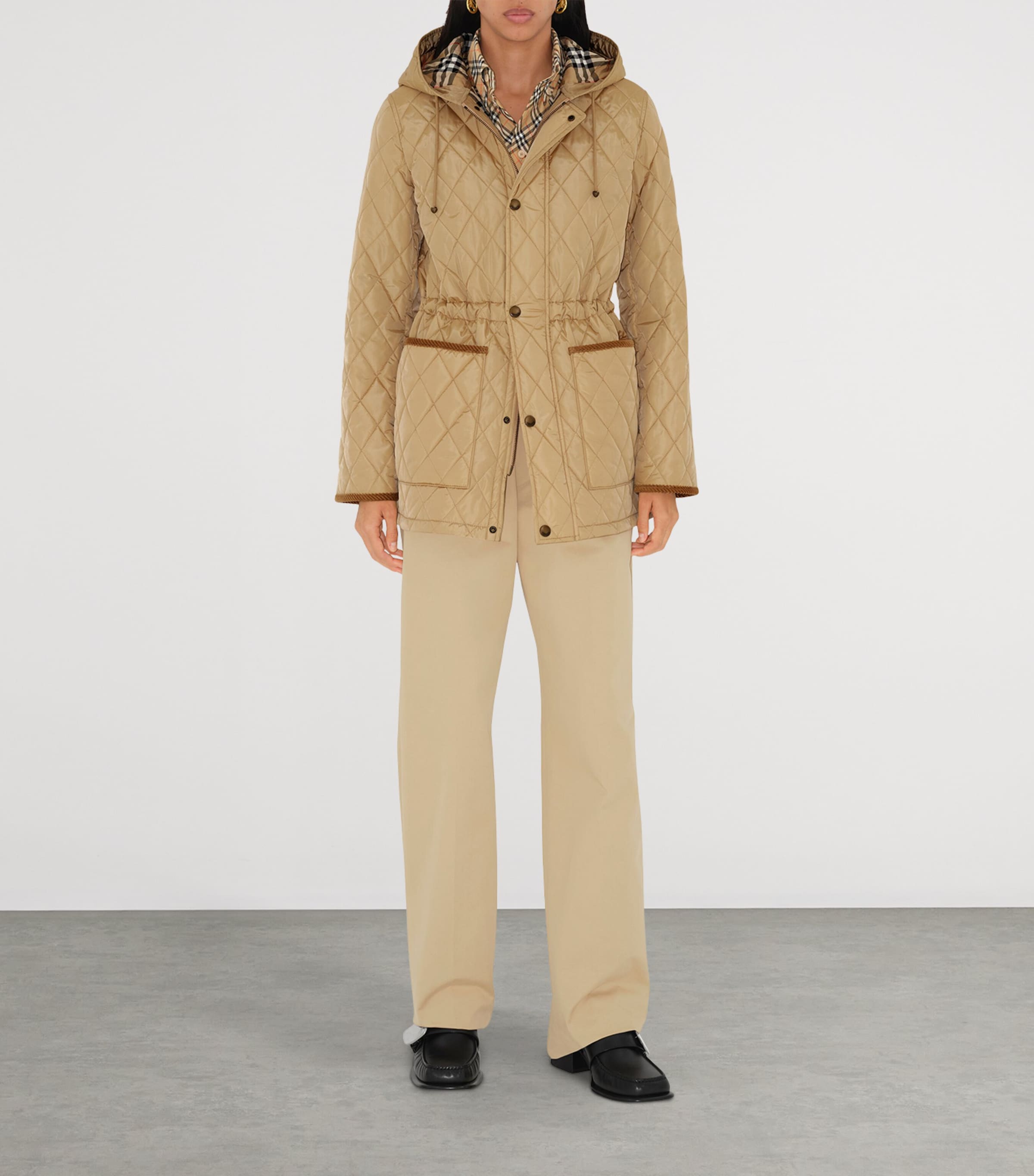 Water-Resistant Quilted Parka FLAX Image 2