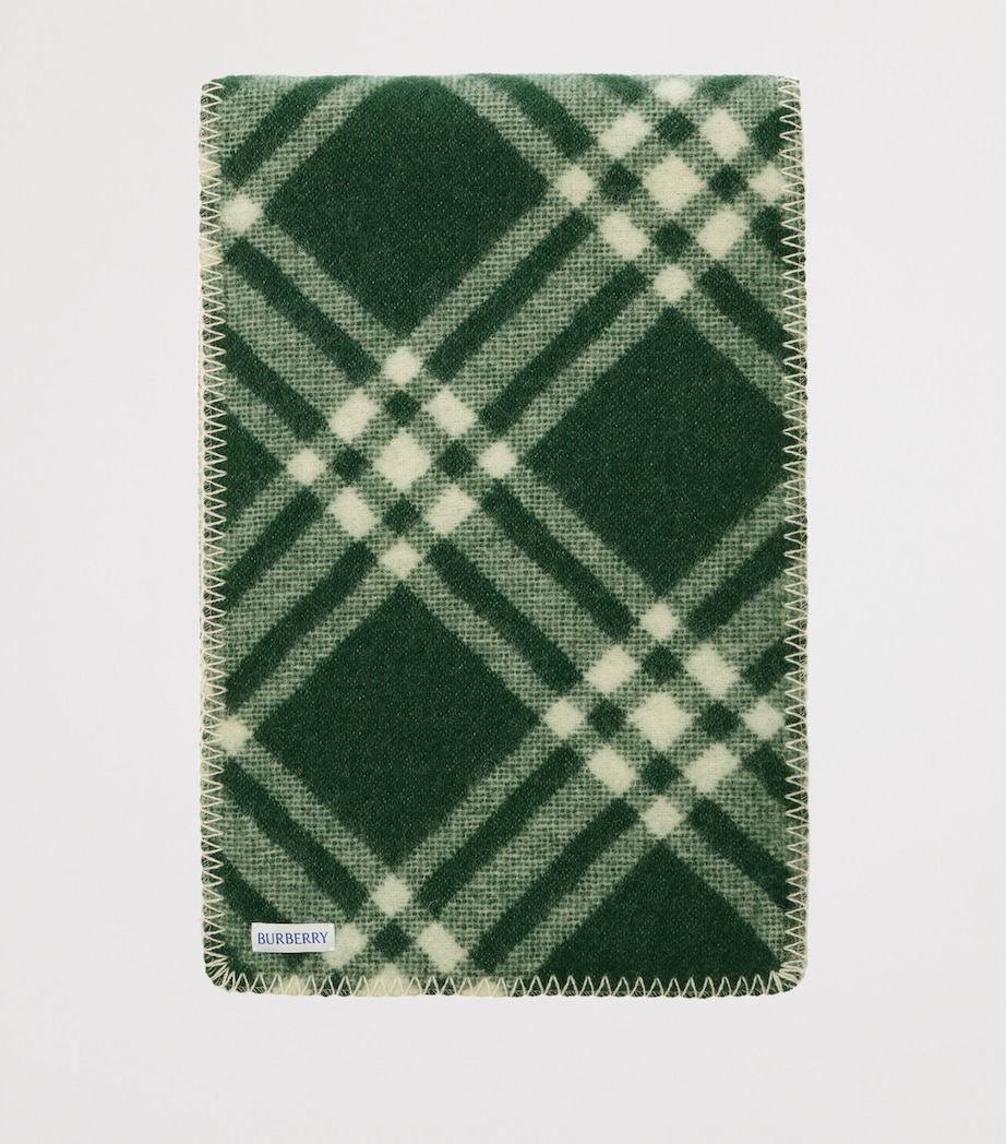 Burberry Wool Check Scarf Tennis Green Image 3