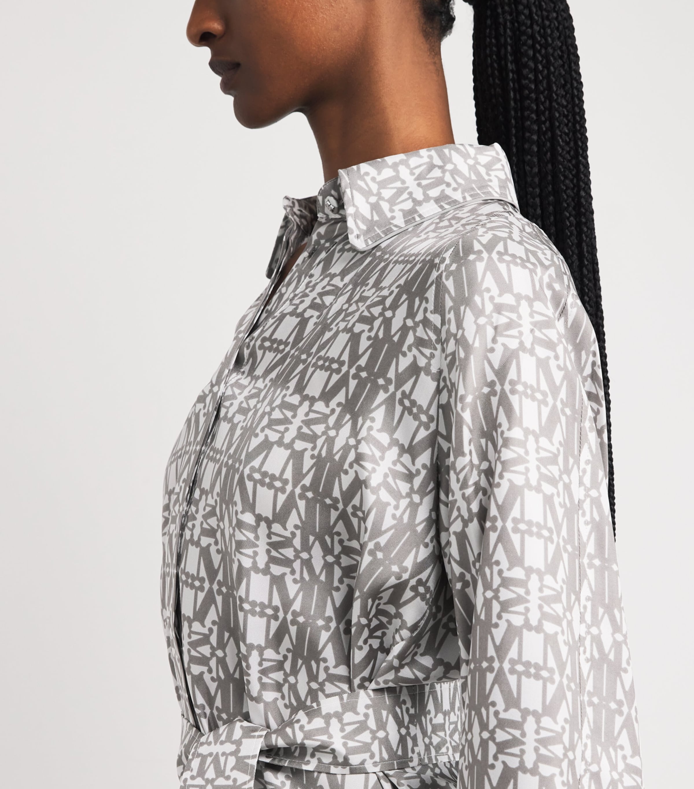 Silk Monogram Mini Dress SILK Image 6