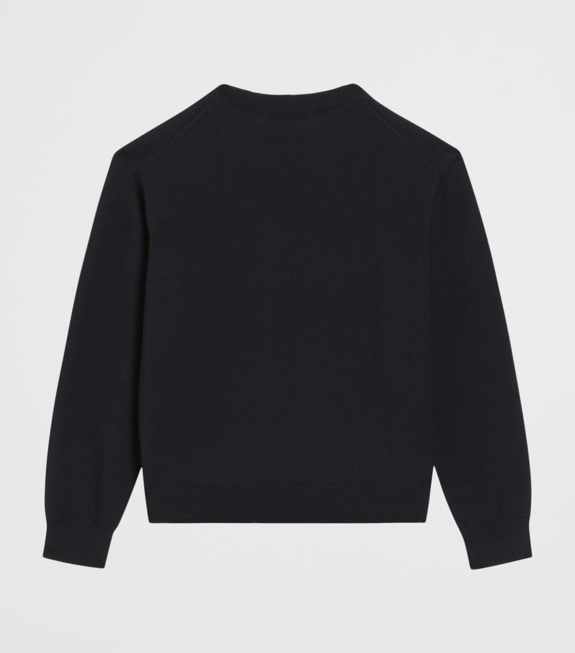 Dolce&Gabbana Kids Virgin Wool Embroidered Crest Sweater (8-12+ Years) Very Dark Blue Image 2