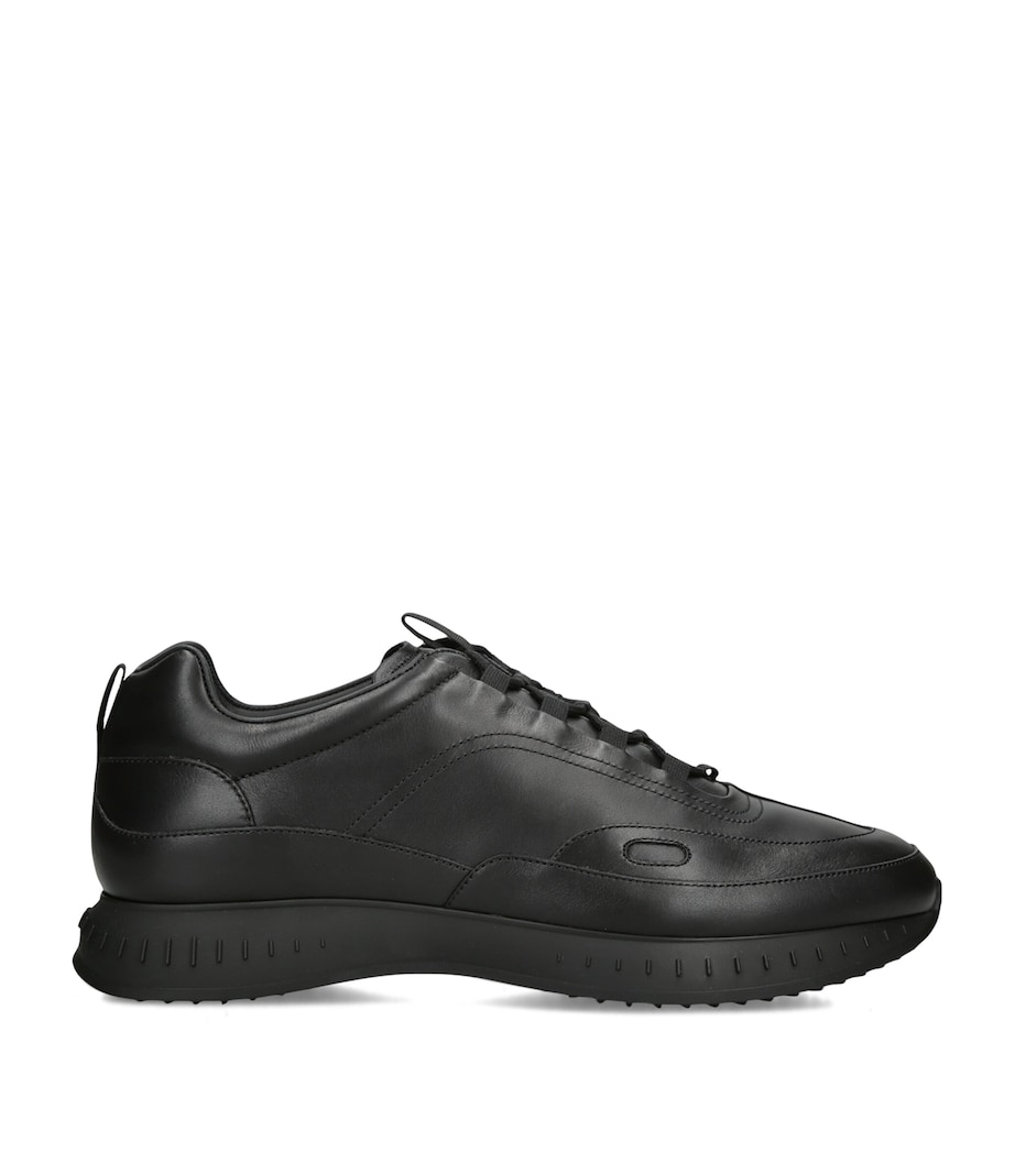 John Lobb Leather Stream Laced Sneakers Black Image 1