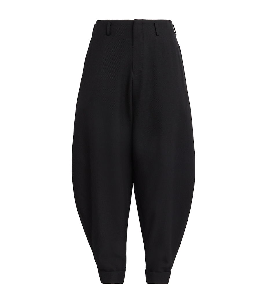Comme Des Garçons Mens Wool Balloon Wide-Leg Trousers Black Image 1