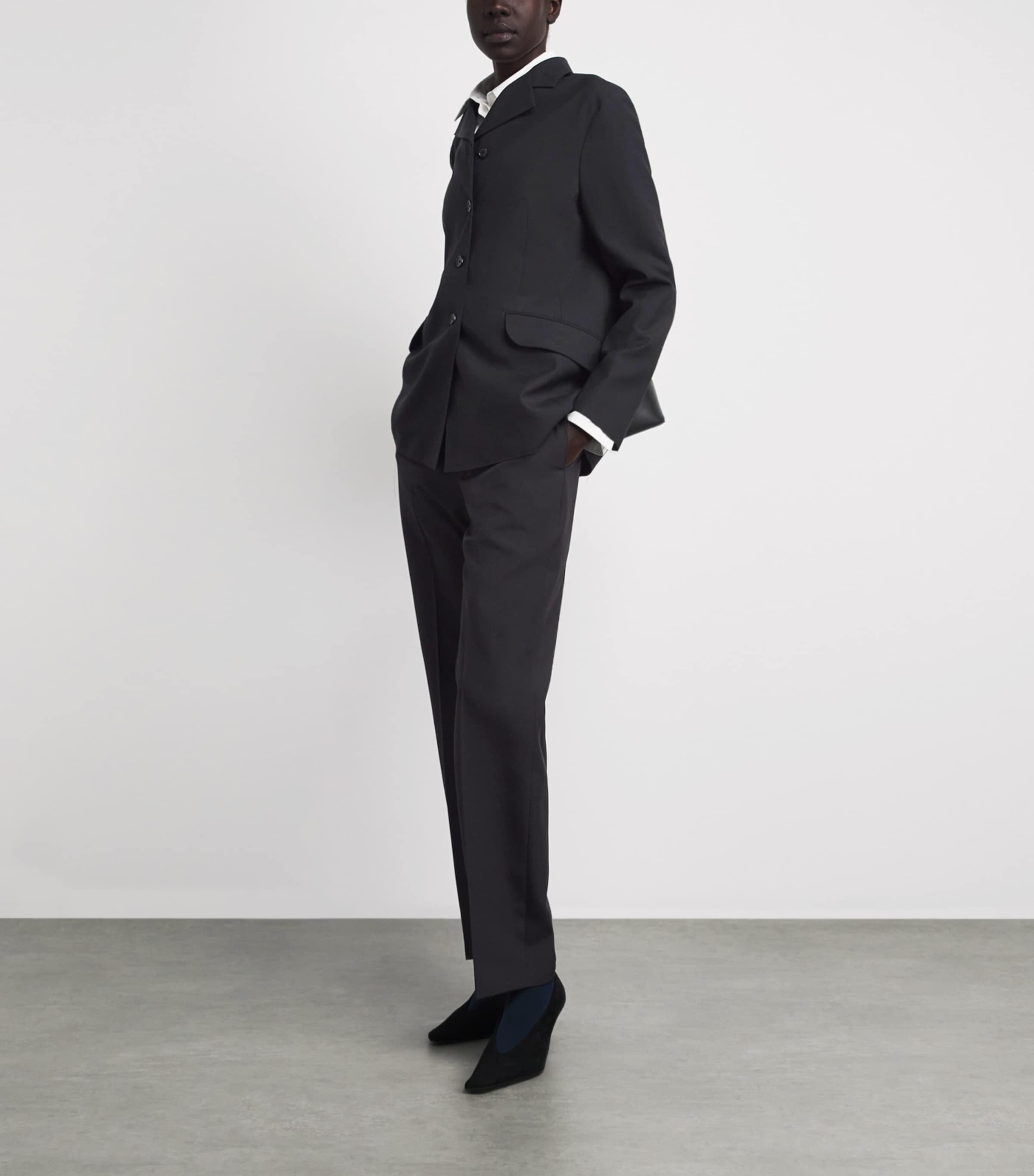 Jil Sander Womens Wool Gabardine Blazer Black Image 2