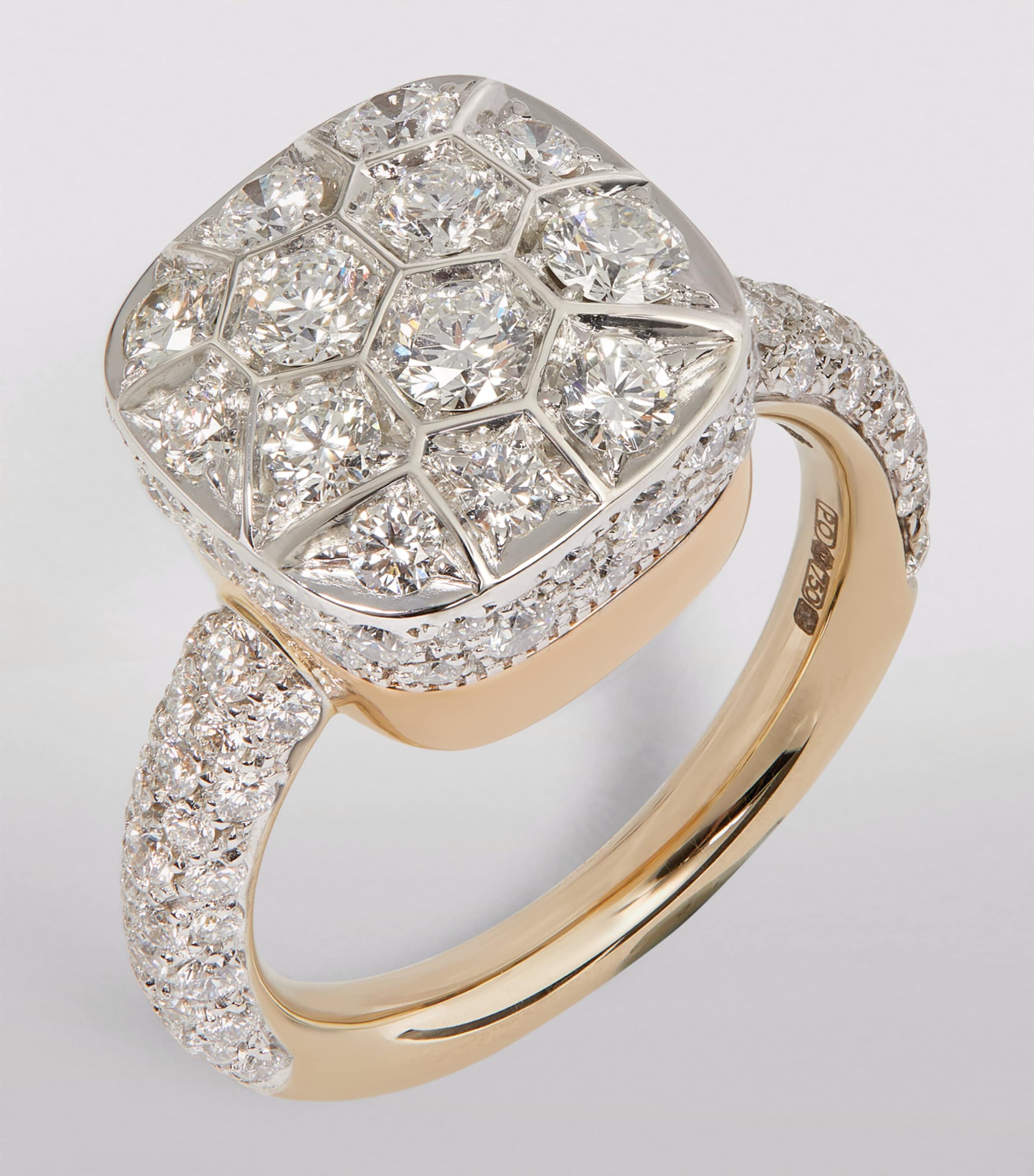 Mixed Gold and Diamond Nudo Solitaire Ring DB000 Image 2