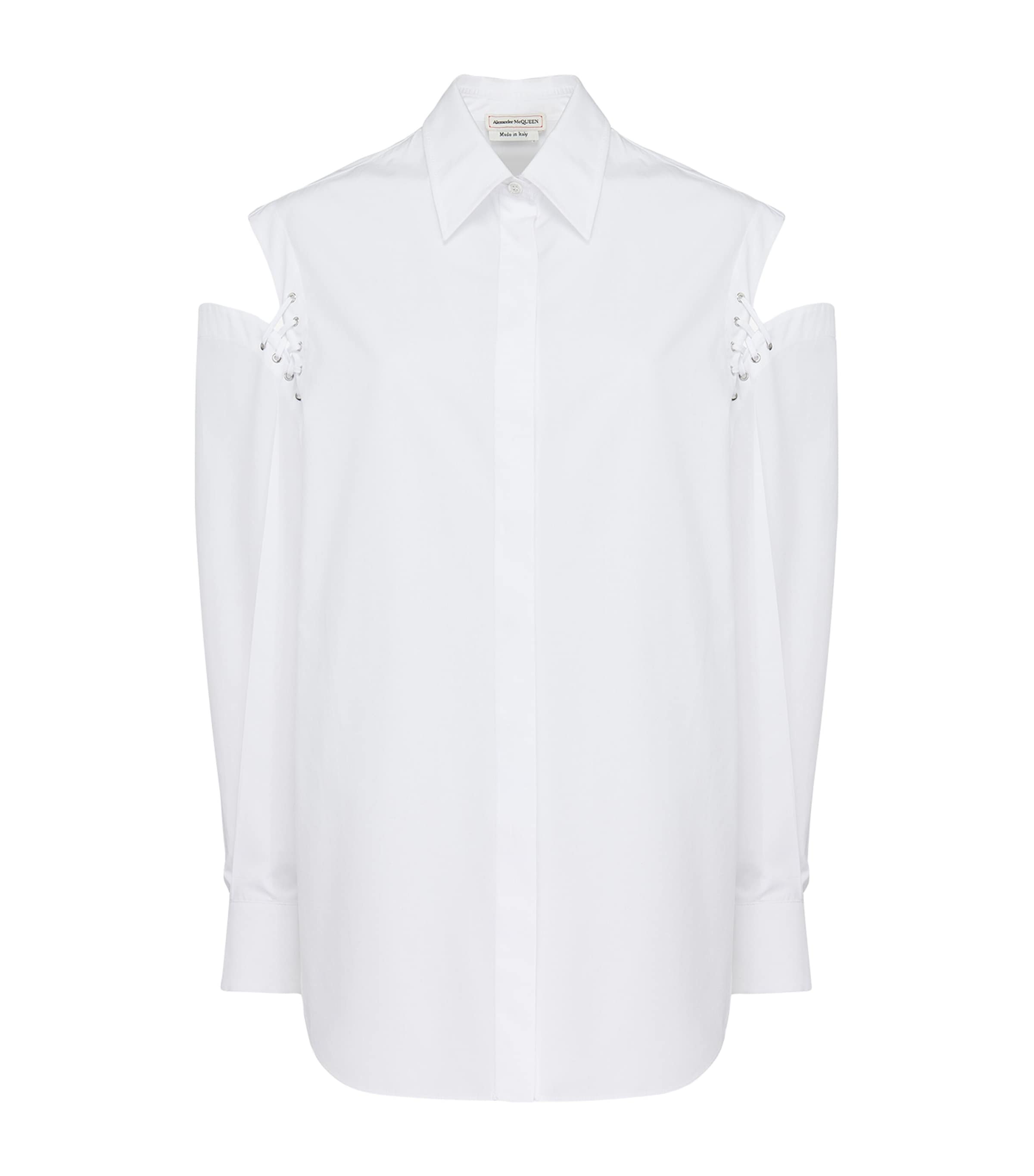 Shop Alexander Mcqueen Cotton Cocoon Shirt In White