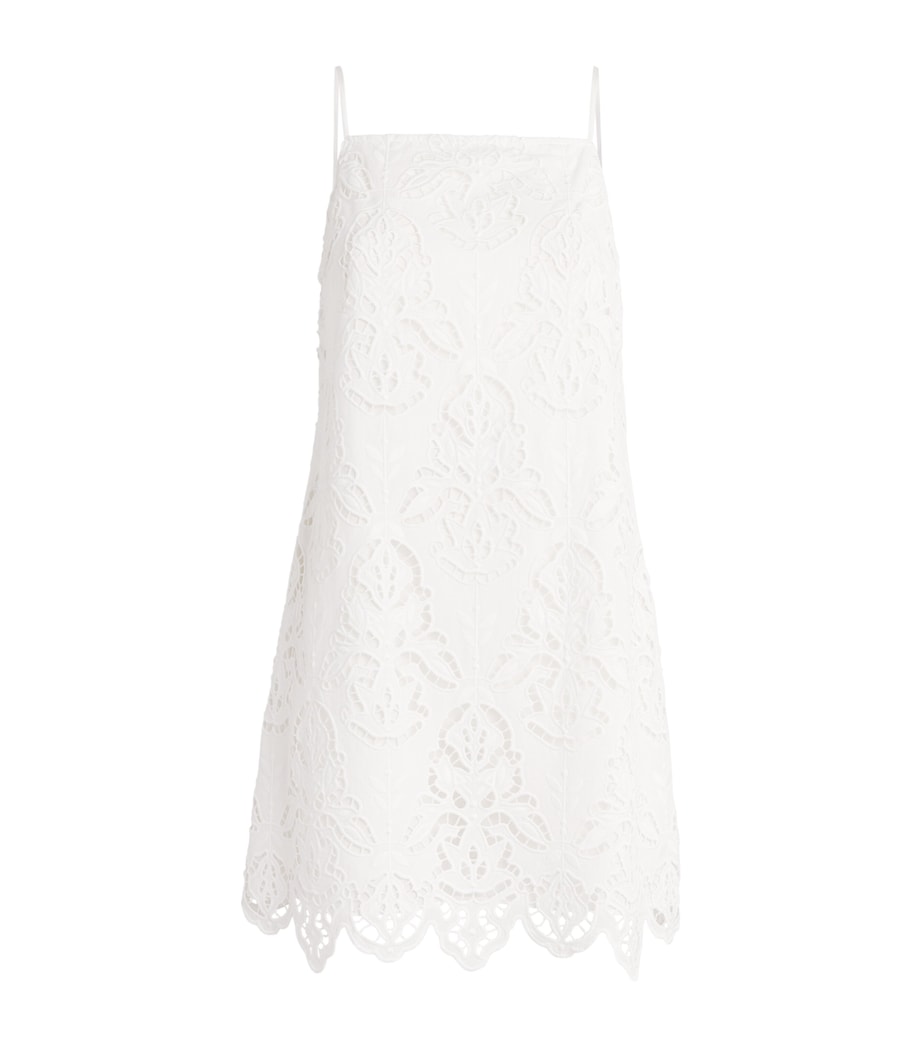 Toccin Womens Cotton Broderie Anglaise Olivera Mini Dress Optic Image 1