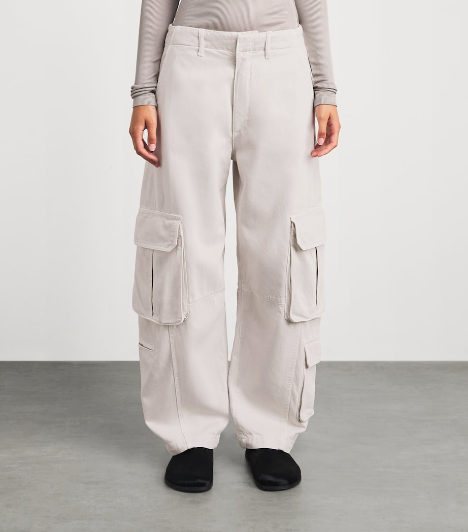 AGOLDE Womens Ambika Cargo Trousers Boen Bone Image 4