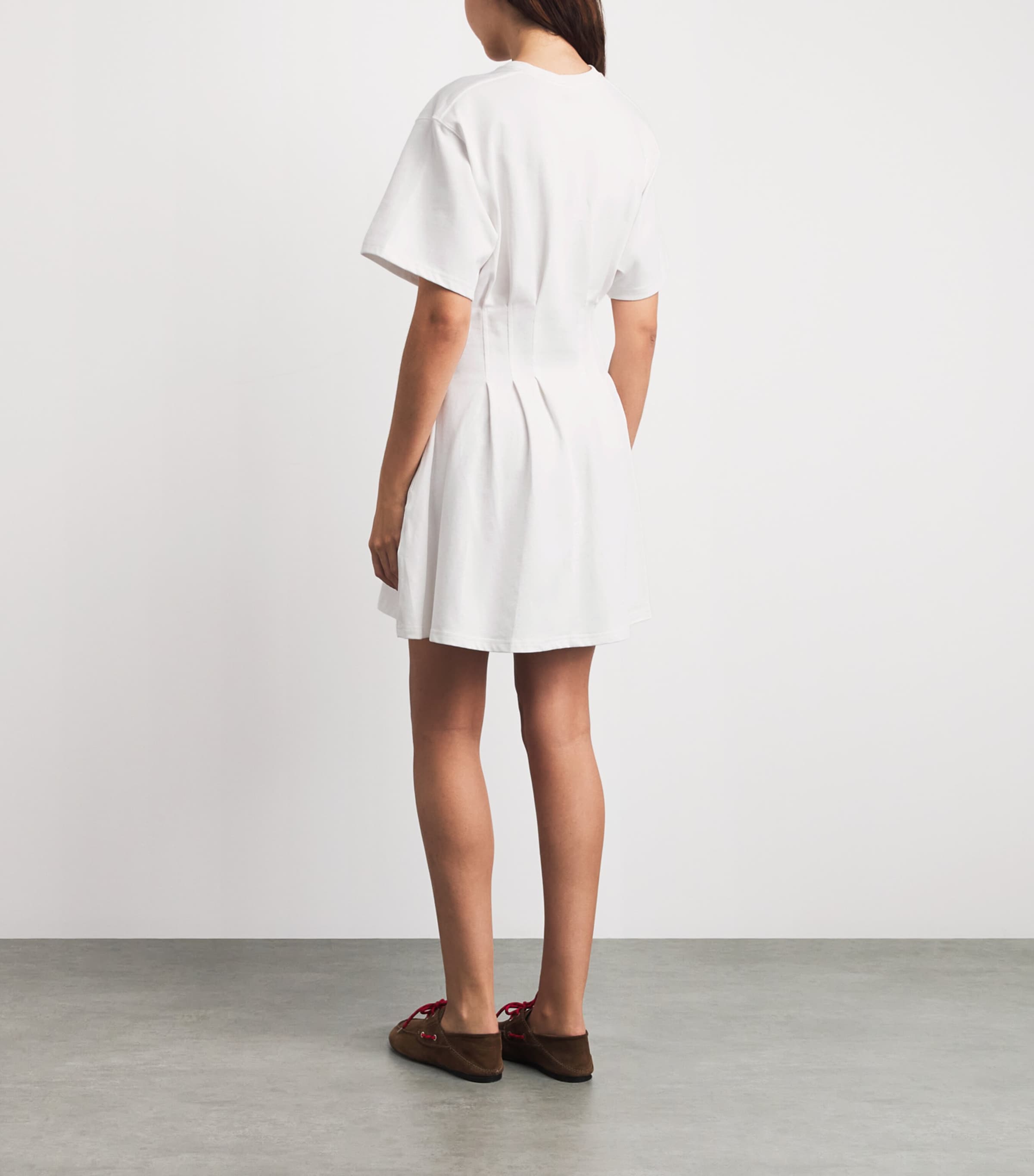 Polo Ralph Lauren Womens Cotton Shaped Mini T-Shirt Dress White Image 4