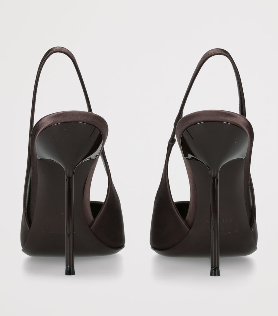 Satin Lidia Slingback Pumps 105 BROWN Image 2