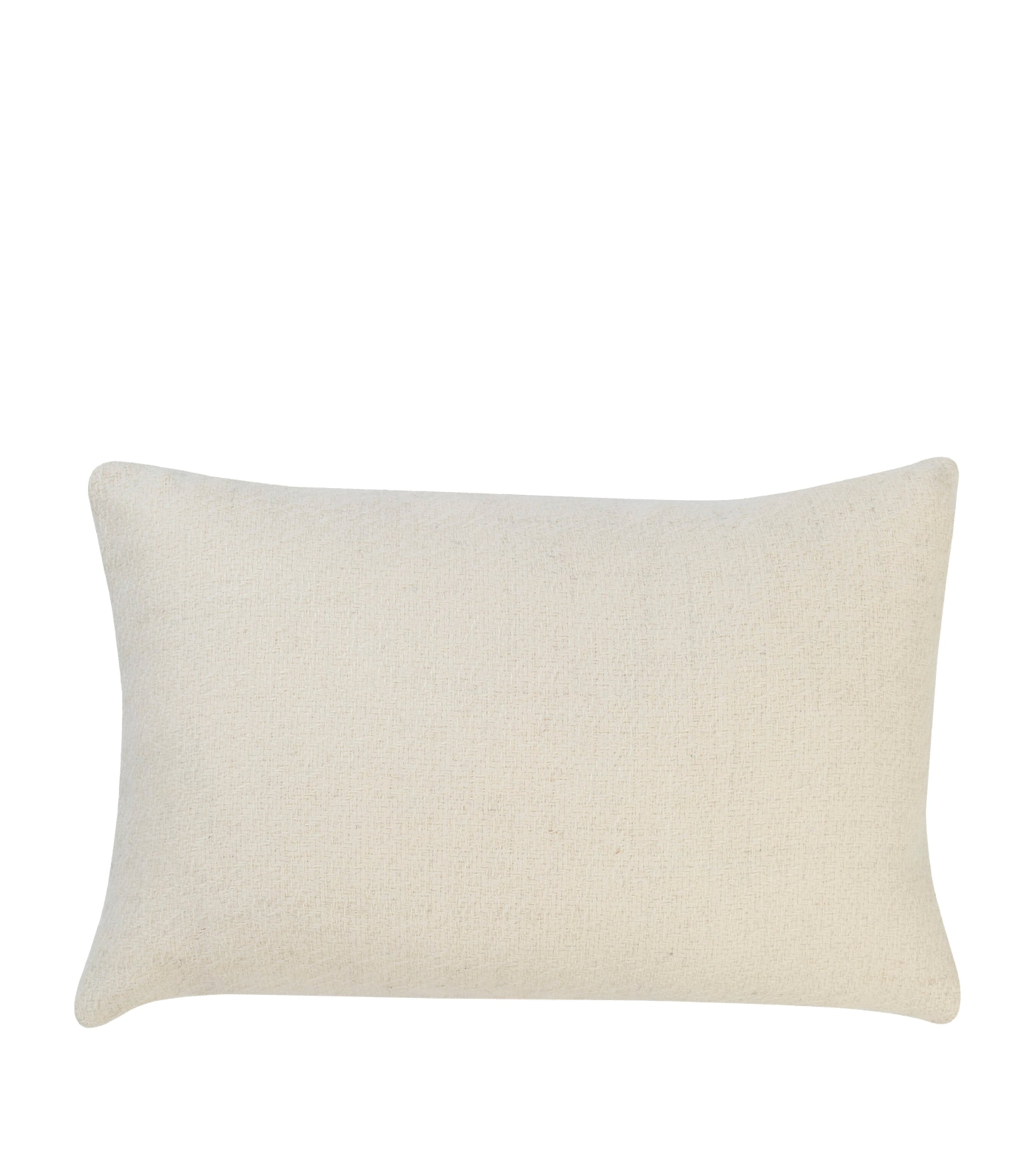 Alpaca-Blend Fern Cushion (30cm x 45cm) WHITE Image 1