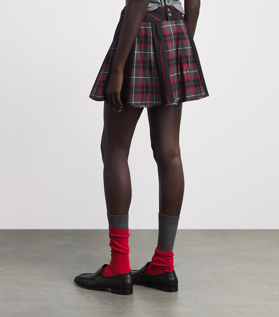 Vivienne Westwood Womens Wool-Blend Bell Mini Skirt Charcoal/red Image 5