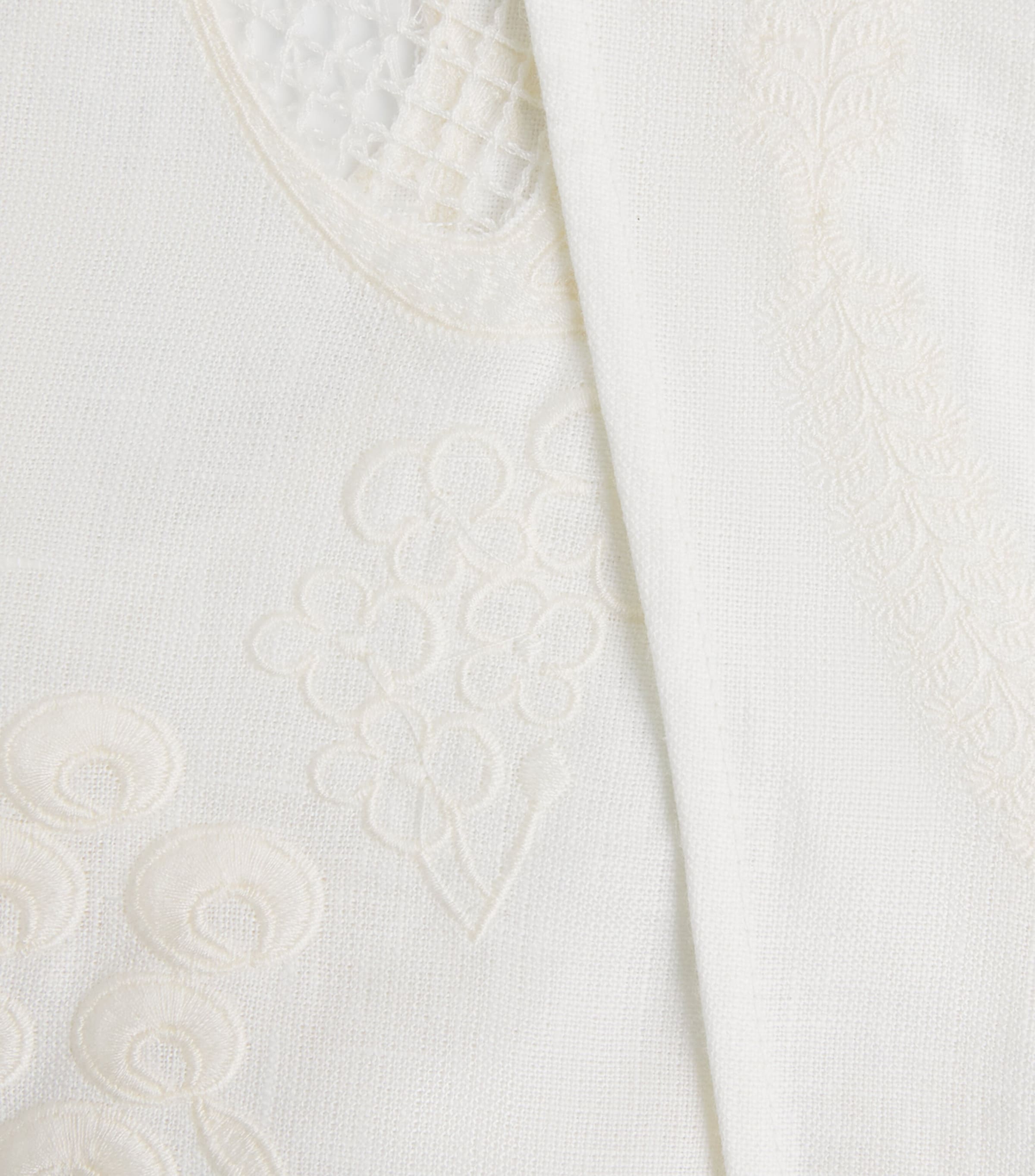 LUG VON SIGA Womens Linen Embroidered Dakota Top Offwhite Image 6